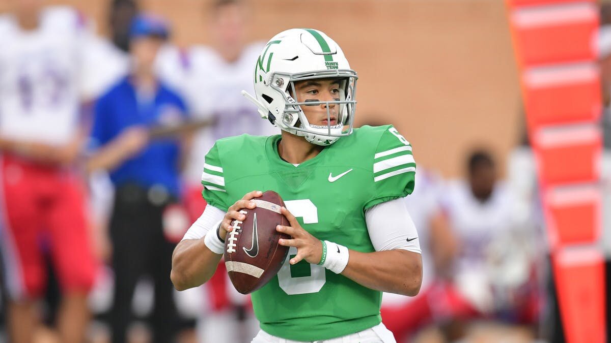 North Texas Mean Green NCAA basketball MVP throwback retro jersey