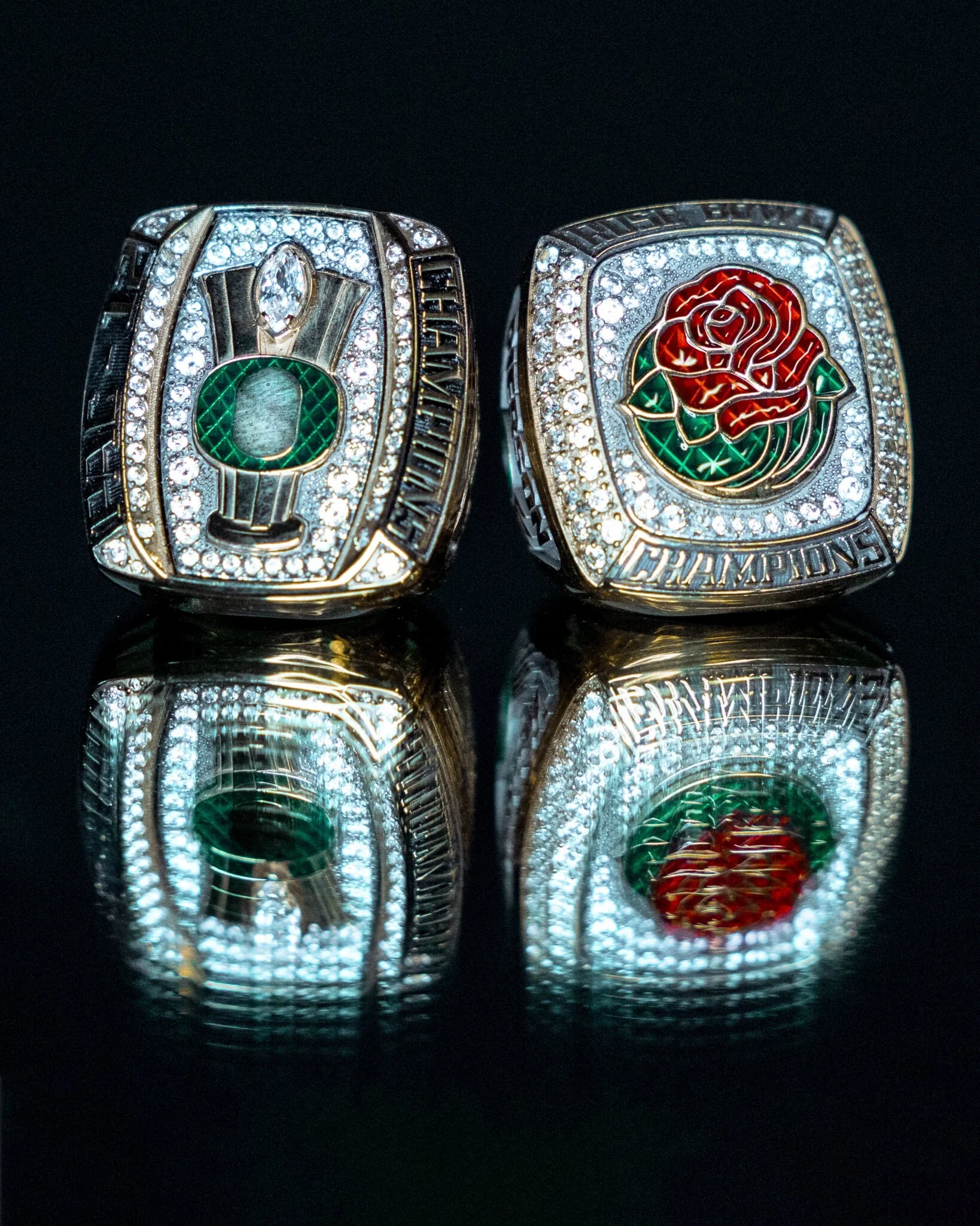 Oregon Football Rose Bowl and Pac-12 Championship Rings