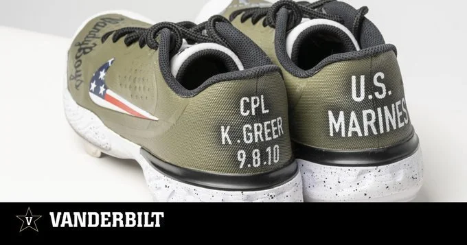 2022  Salute to Service Cleats for Vanderbilt Baseball