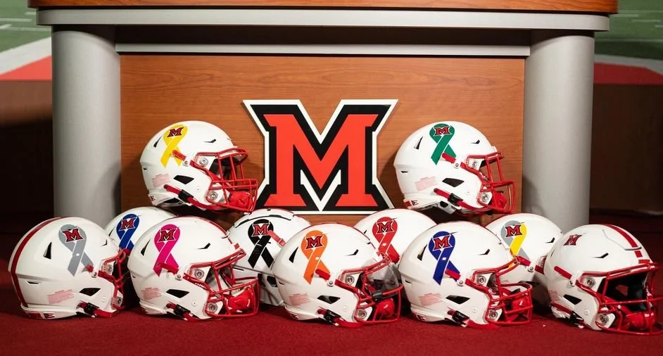 Miami Ohio Cancer Awareness Helmets