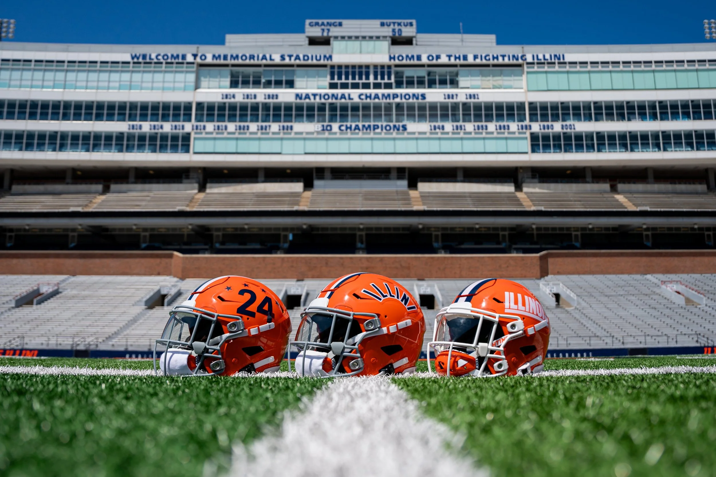Illinois Unveils Throwback Helmets for Memorial Stadium's 100th Anniversary Season