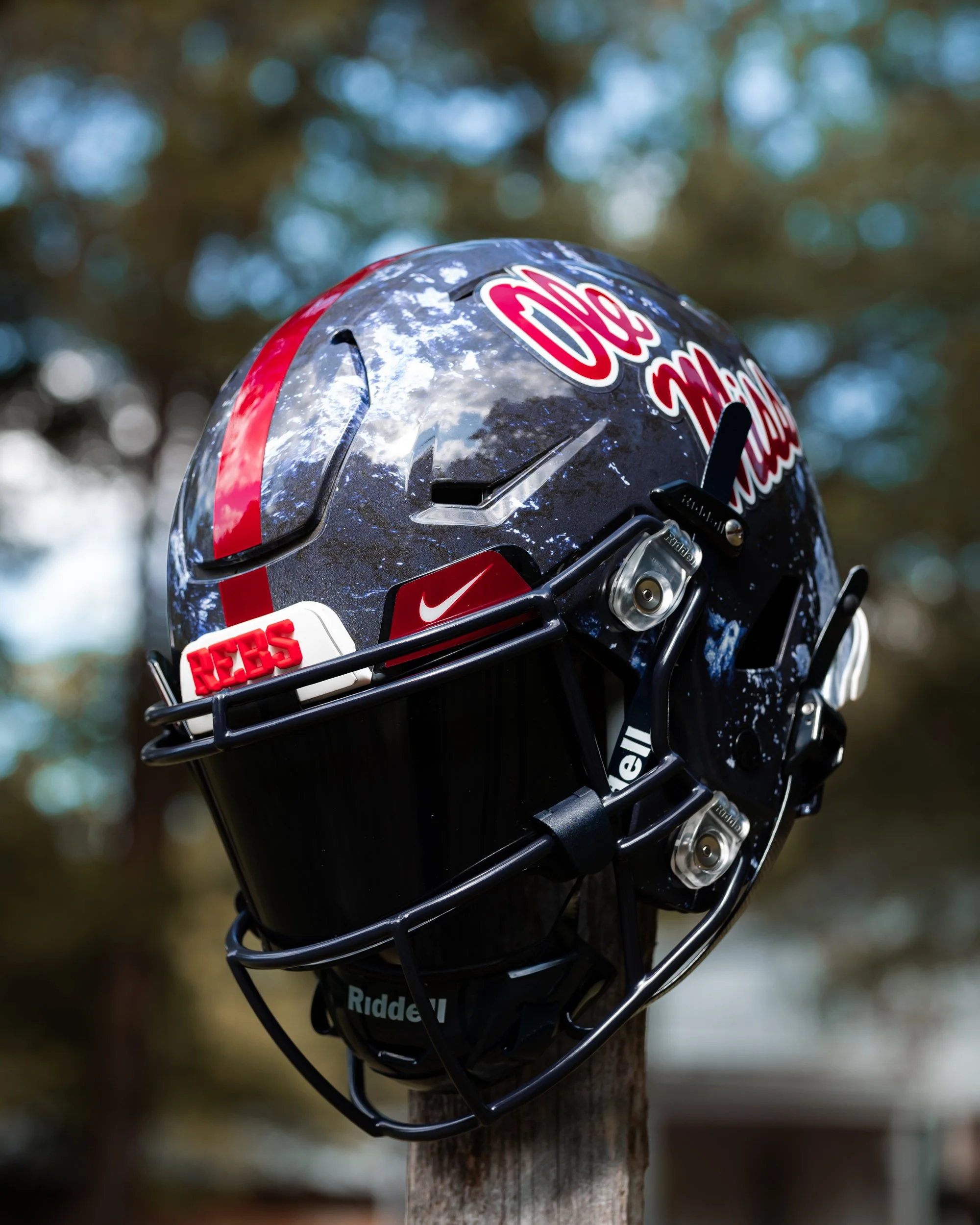Ole Miss Football Reveals New Navy Camp Helmets
