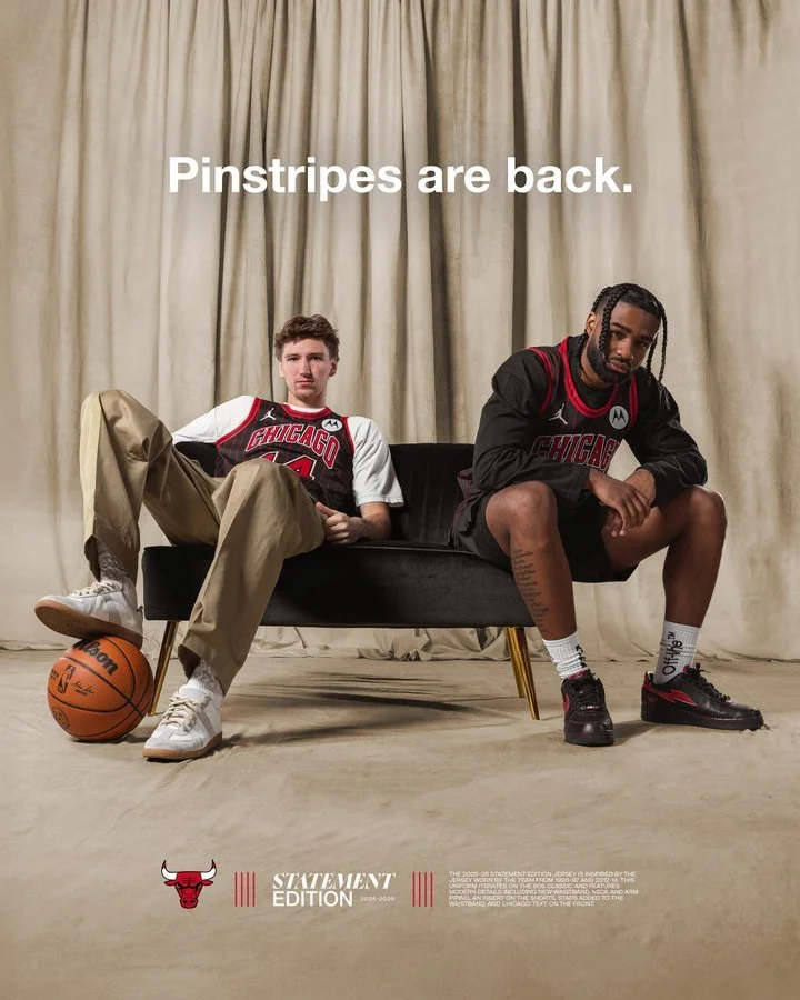 Bulls Bring Back the Red Pinstripes as their 2025-26 Statement Uniform