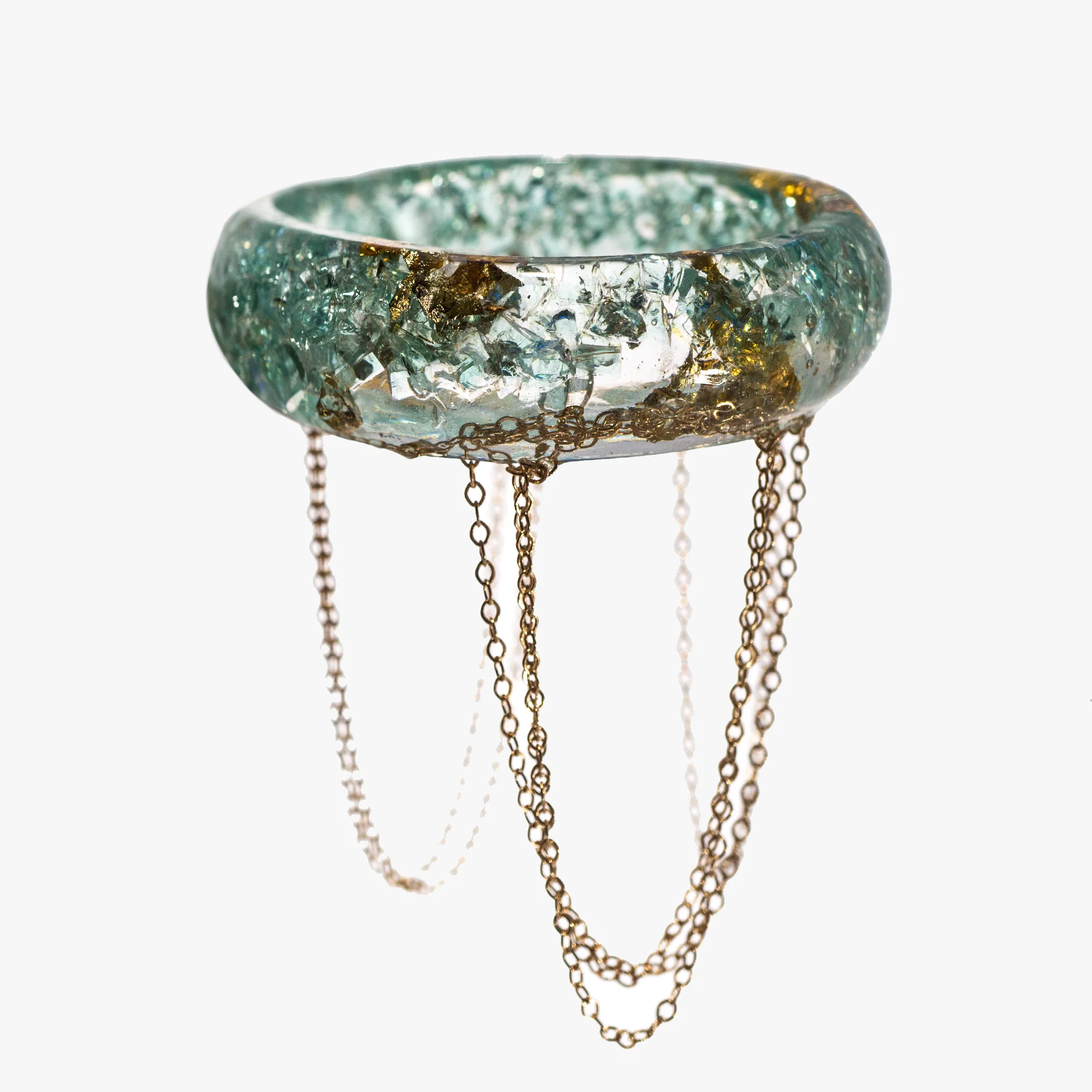 ClevelandStreetGlass_GoldChainCarGlassBangleWithGoldFlake_03.jpg