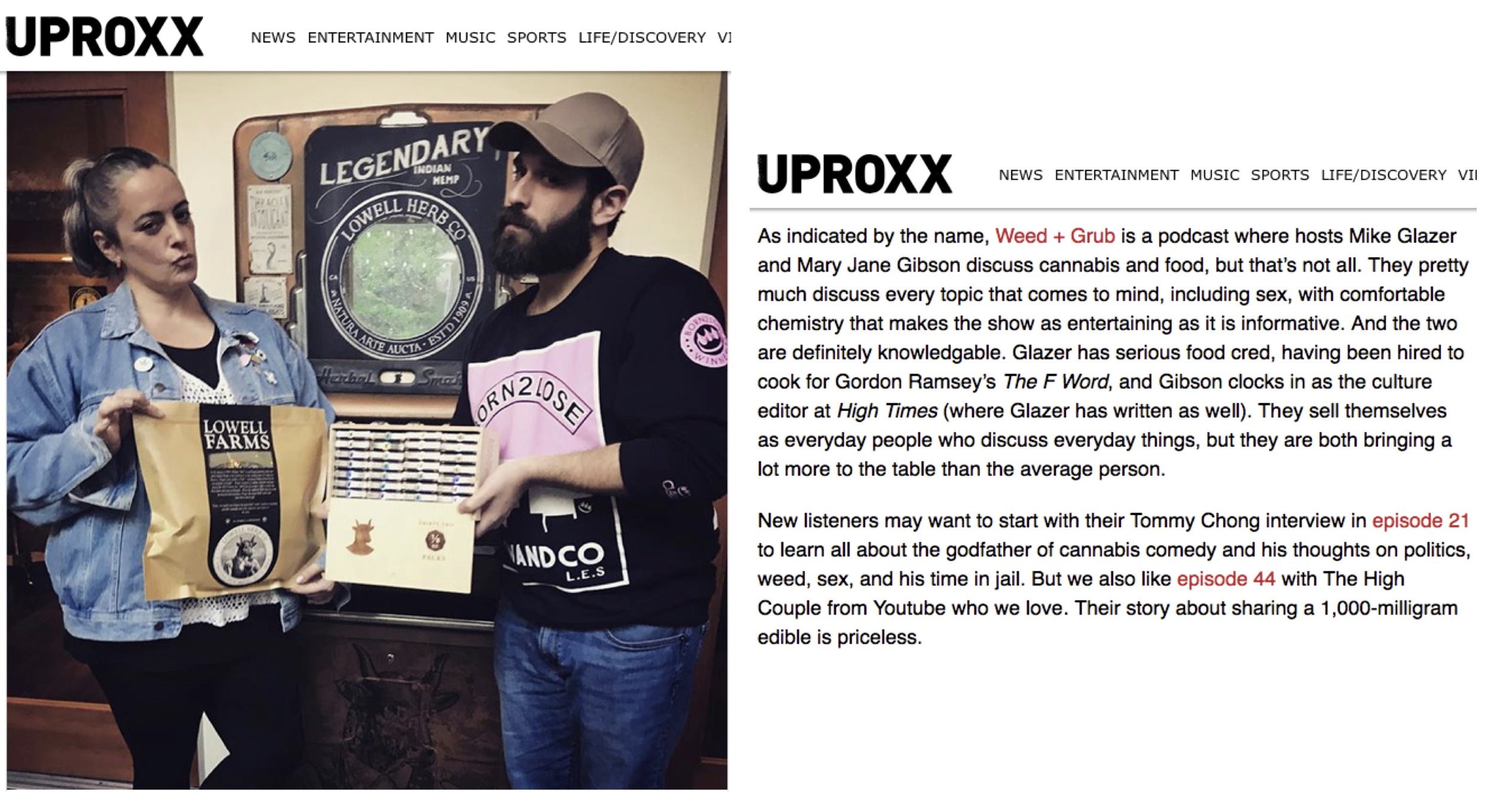 “Top 10 Cannabis Podcasts” - Uproxx