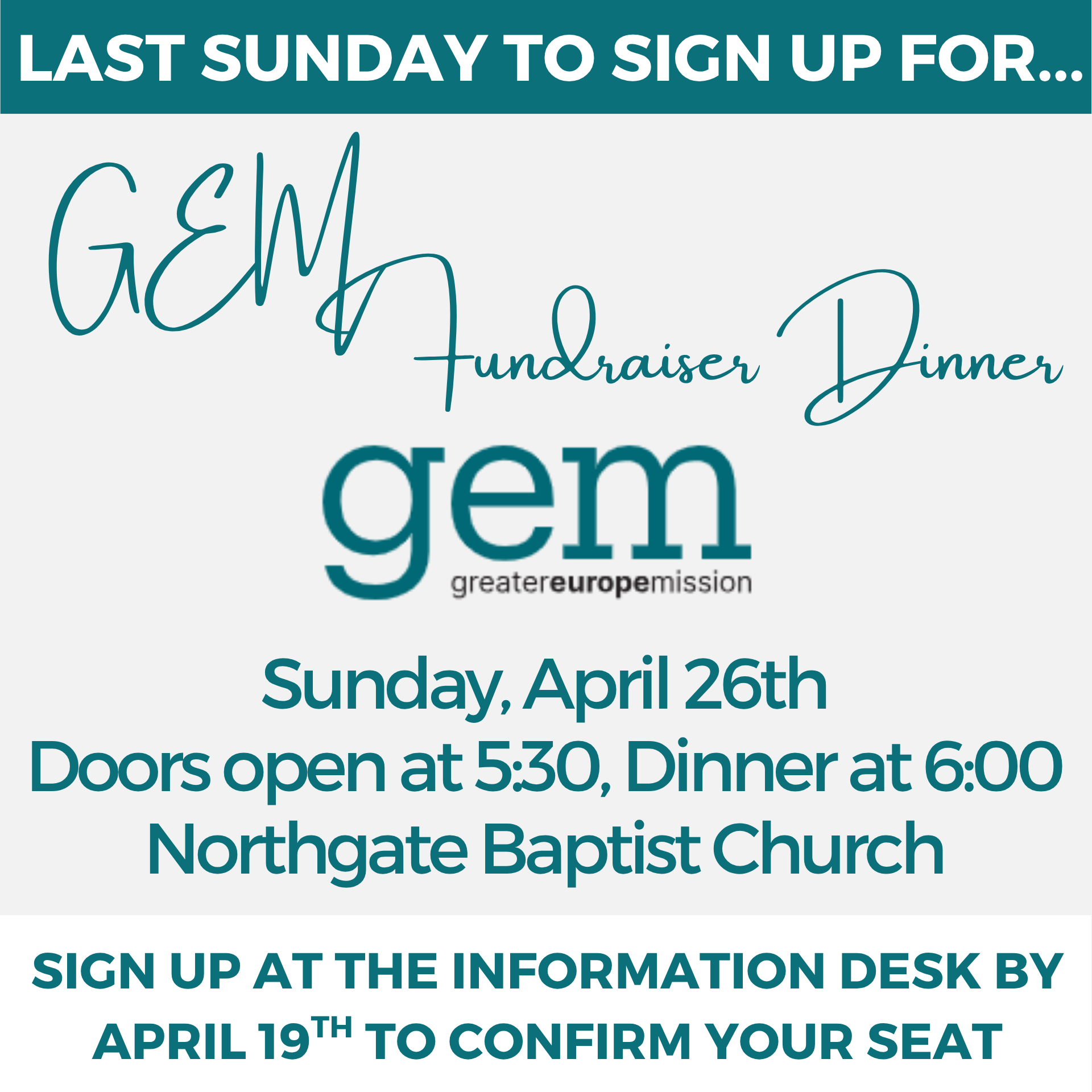 GEM Fundraiser Dinner