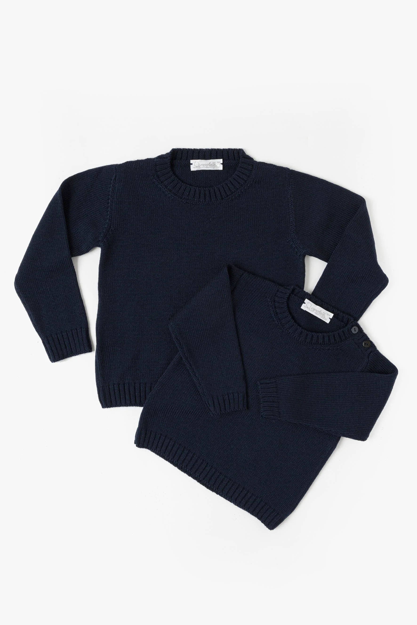 Maglione girocollo in lana blu