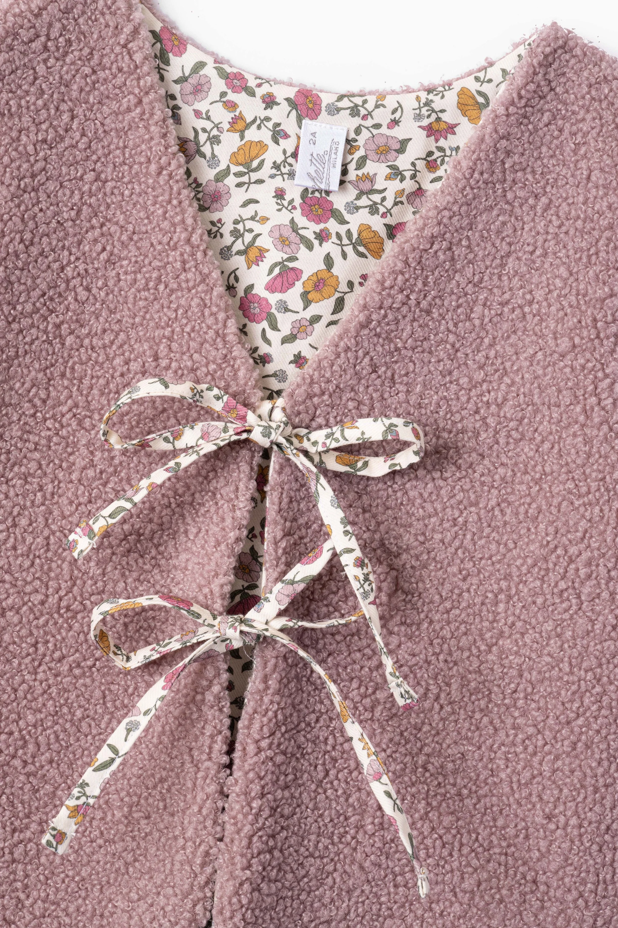 Gilet bambina orsetto e fiore perla Crochette