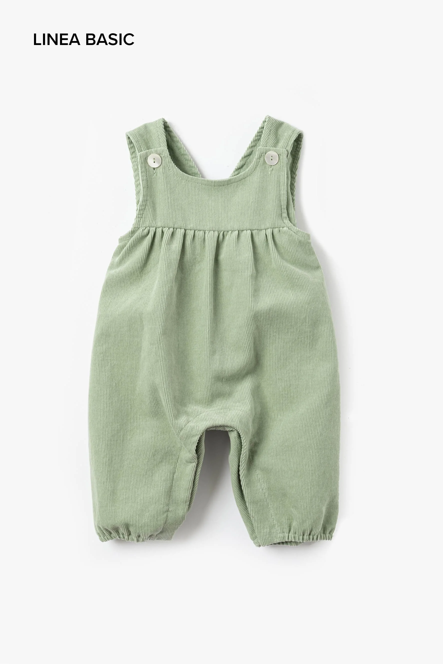 Salopette Nuvola unisex velluto verde salvia