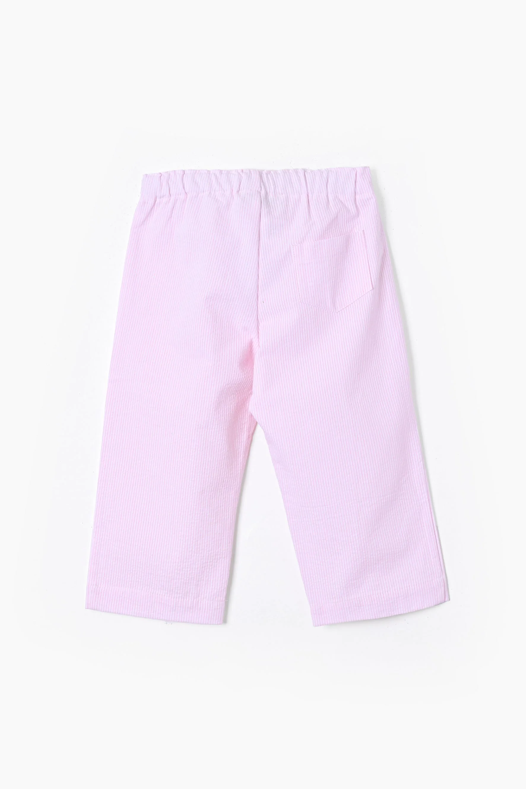 Pantaloni asilo bambina righina rosa retro