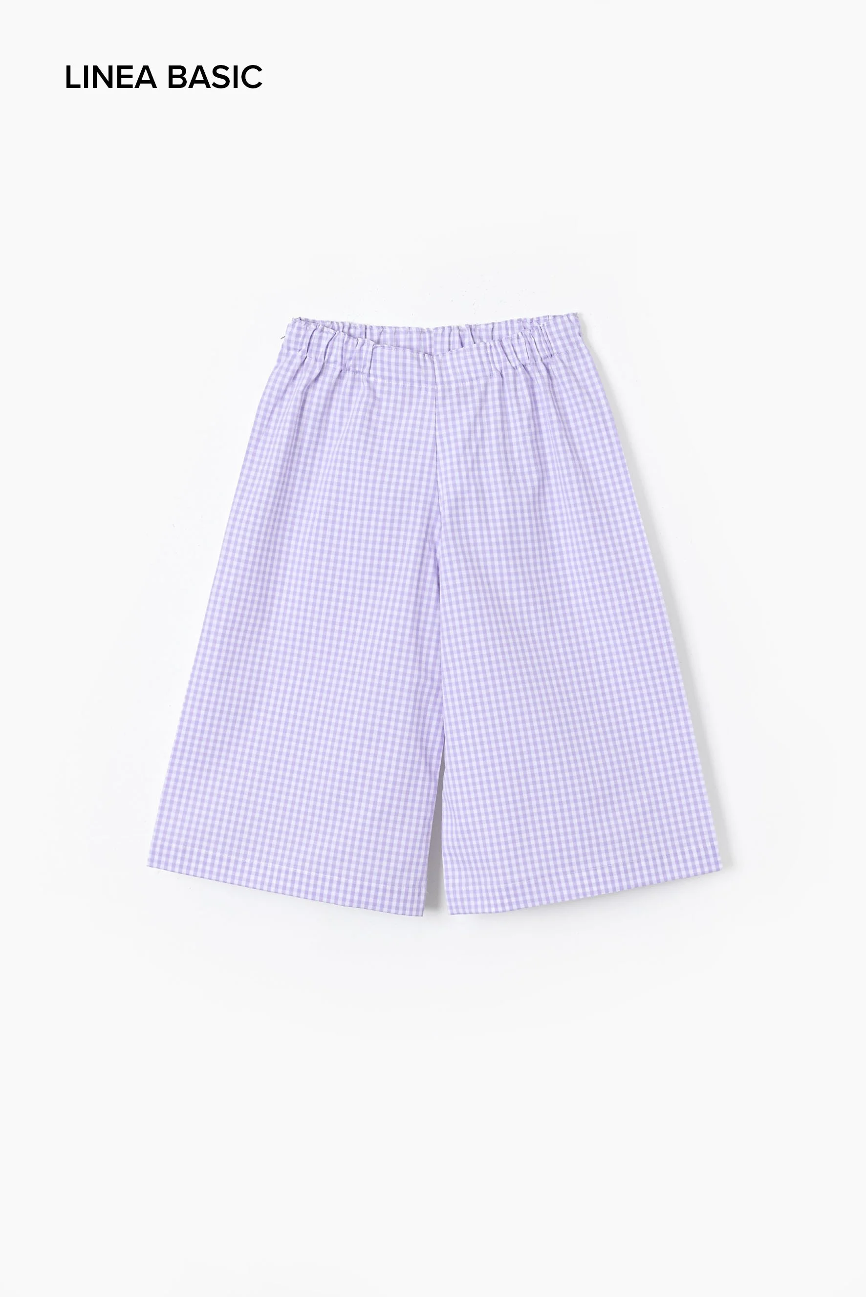 Pantaloni larghi bambina vichy lilla