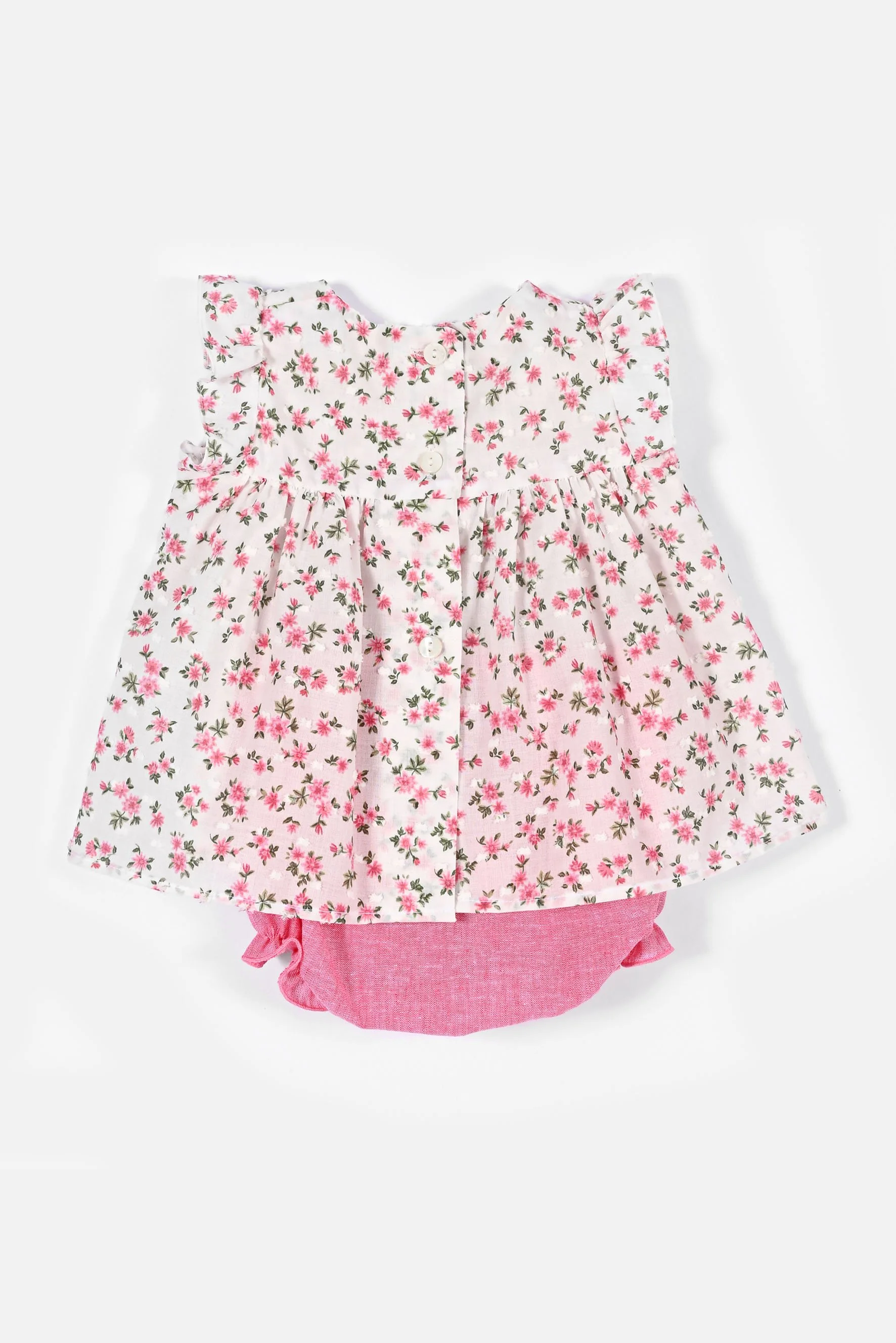 Camicino fiore plumetis fragola retro