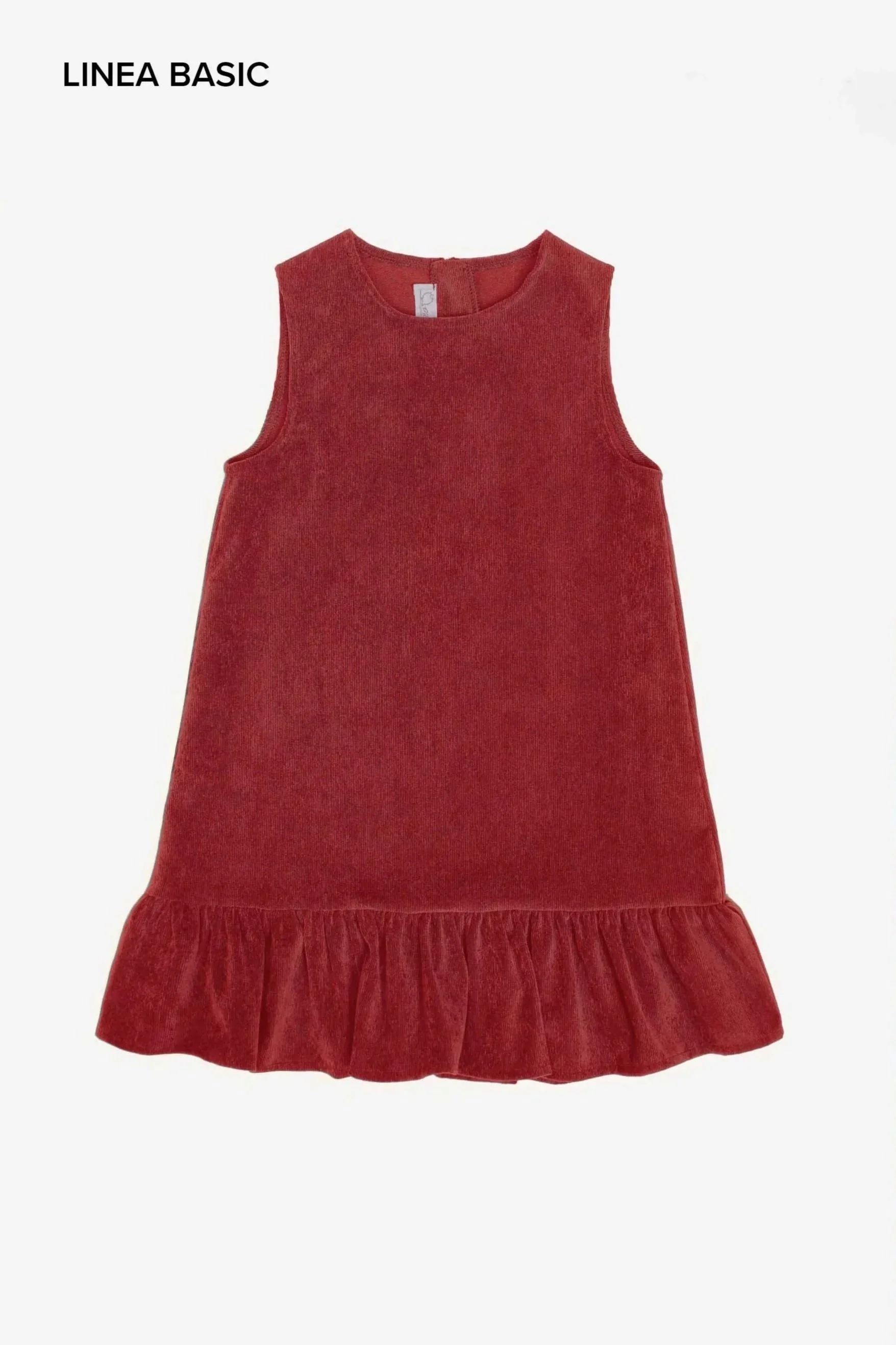 Scamiciato trapezio bambina velluto bordeaux