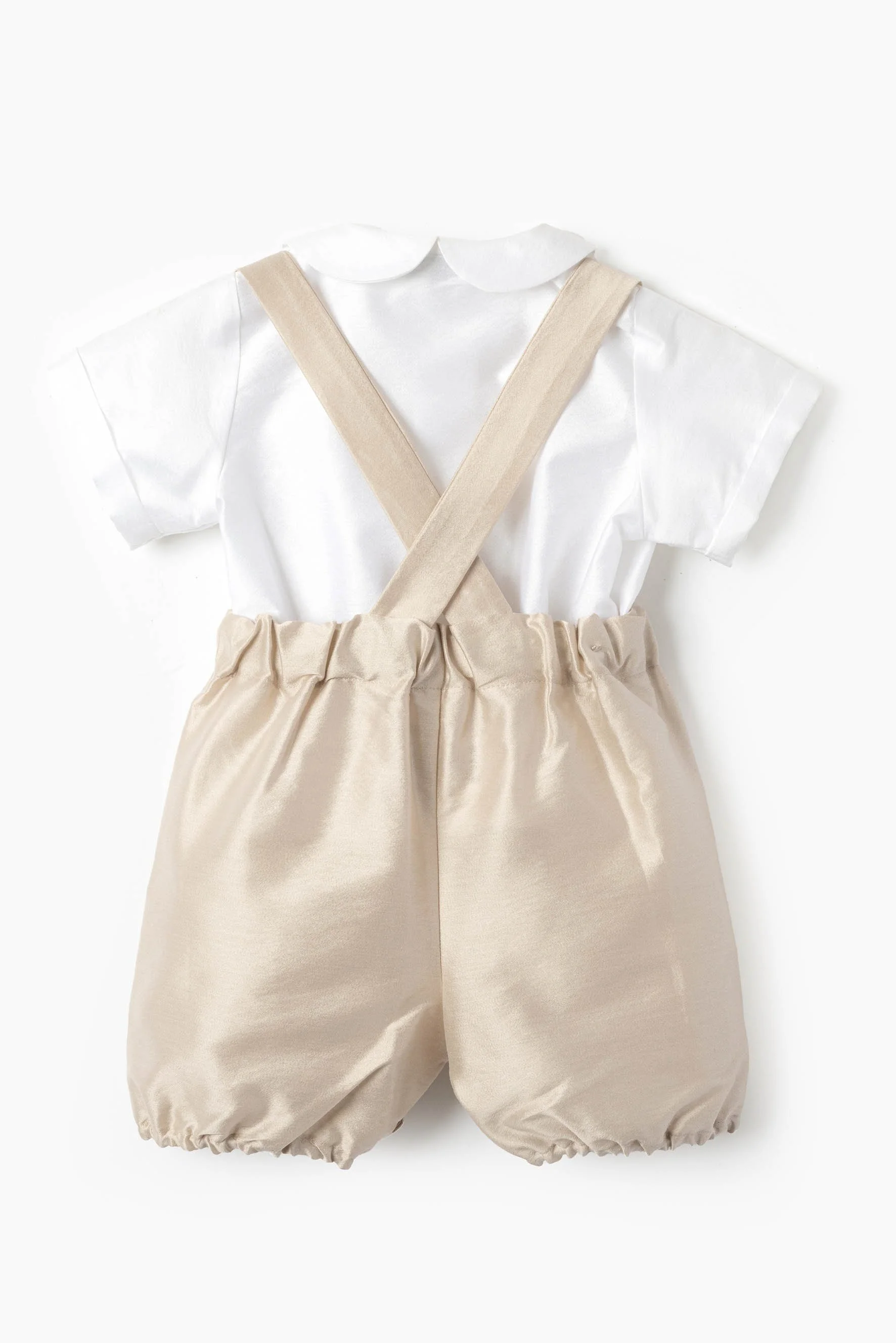 Completo cerimonia camicia raso e zuava beige retro