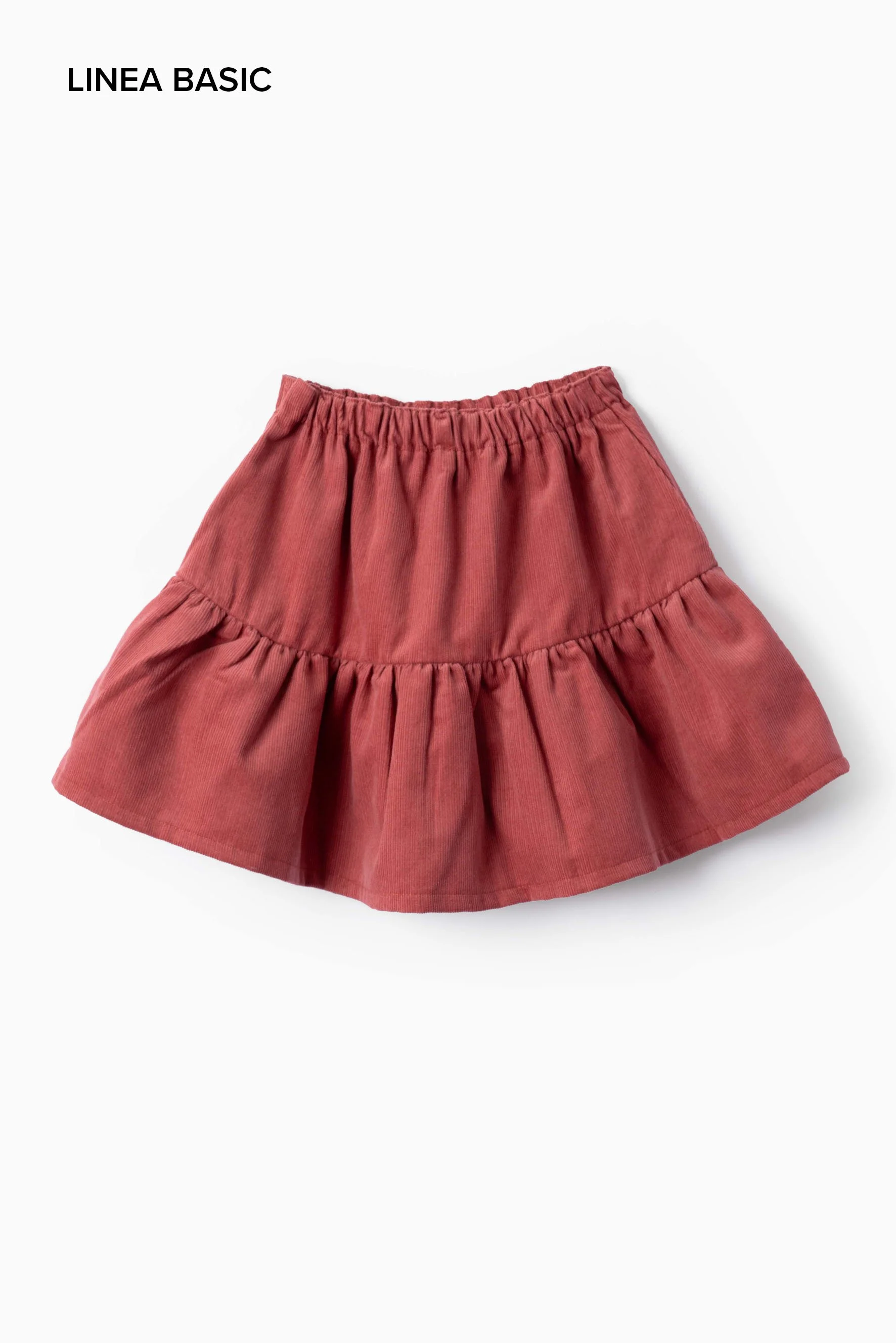 Gonna balza bambina vellutino marsala