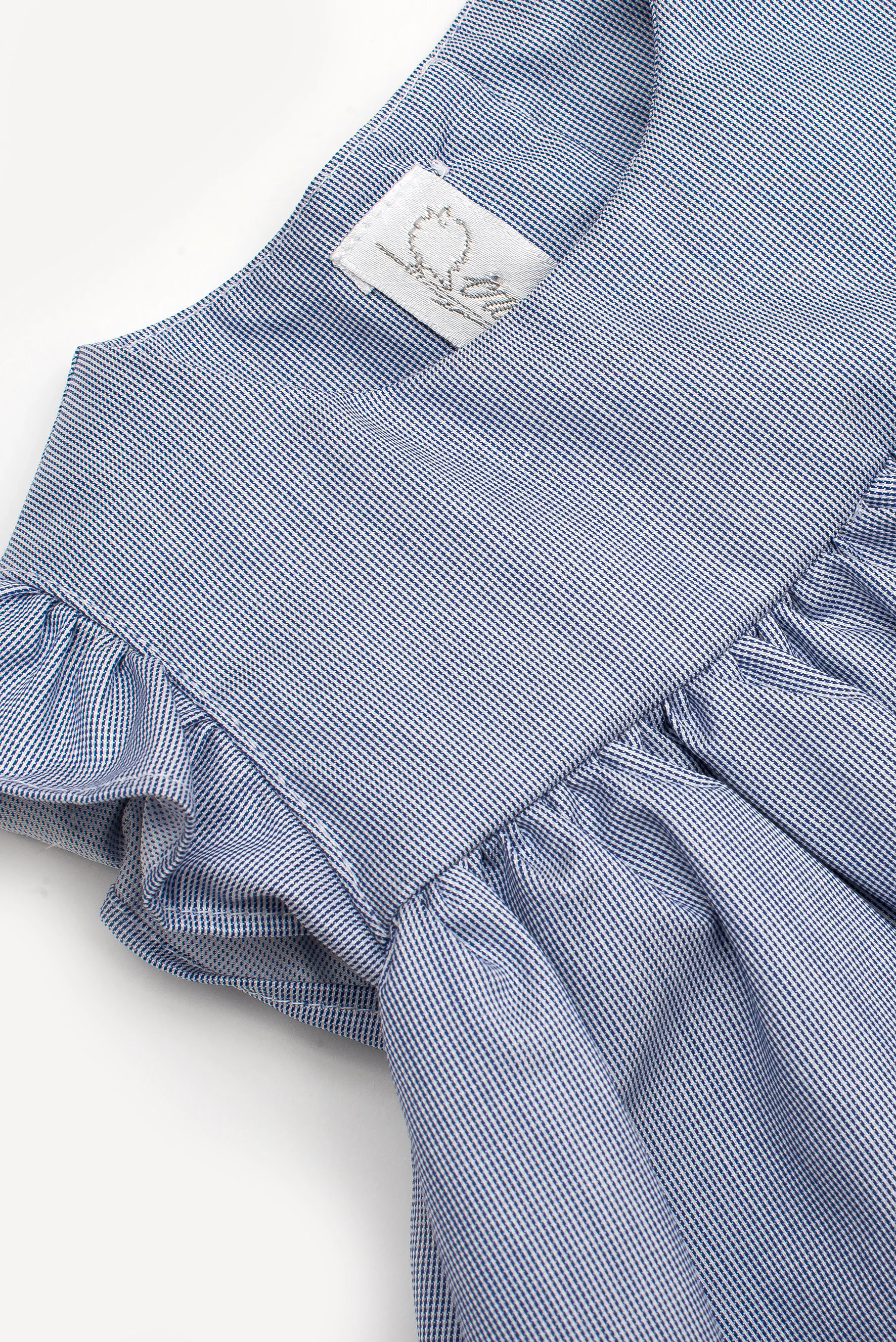 Camicia e culotte neonata blu dettaglio