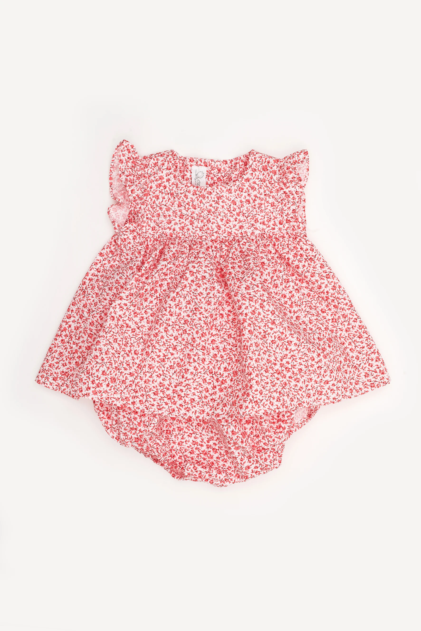Camicia e culotte neonata a fiori corallo