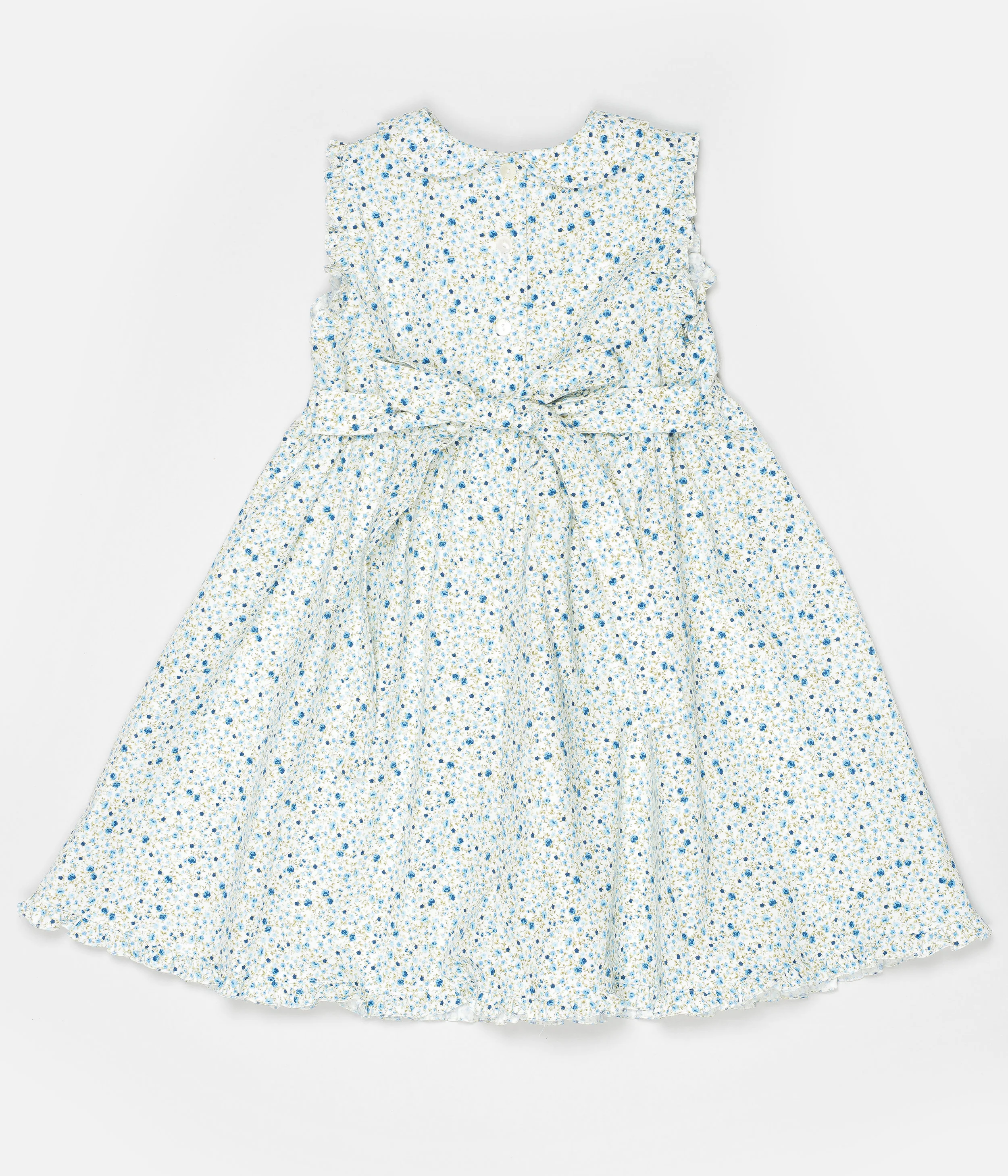 Abito bambina a fiori verdi