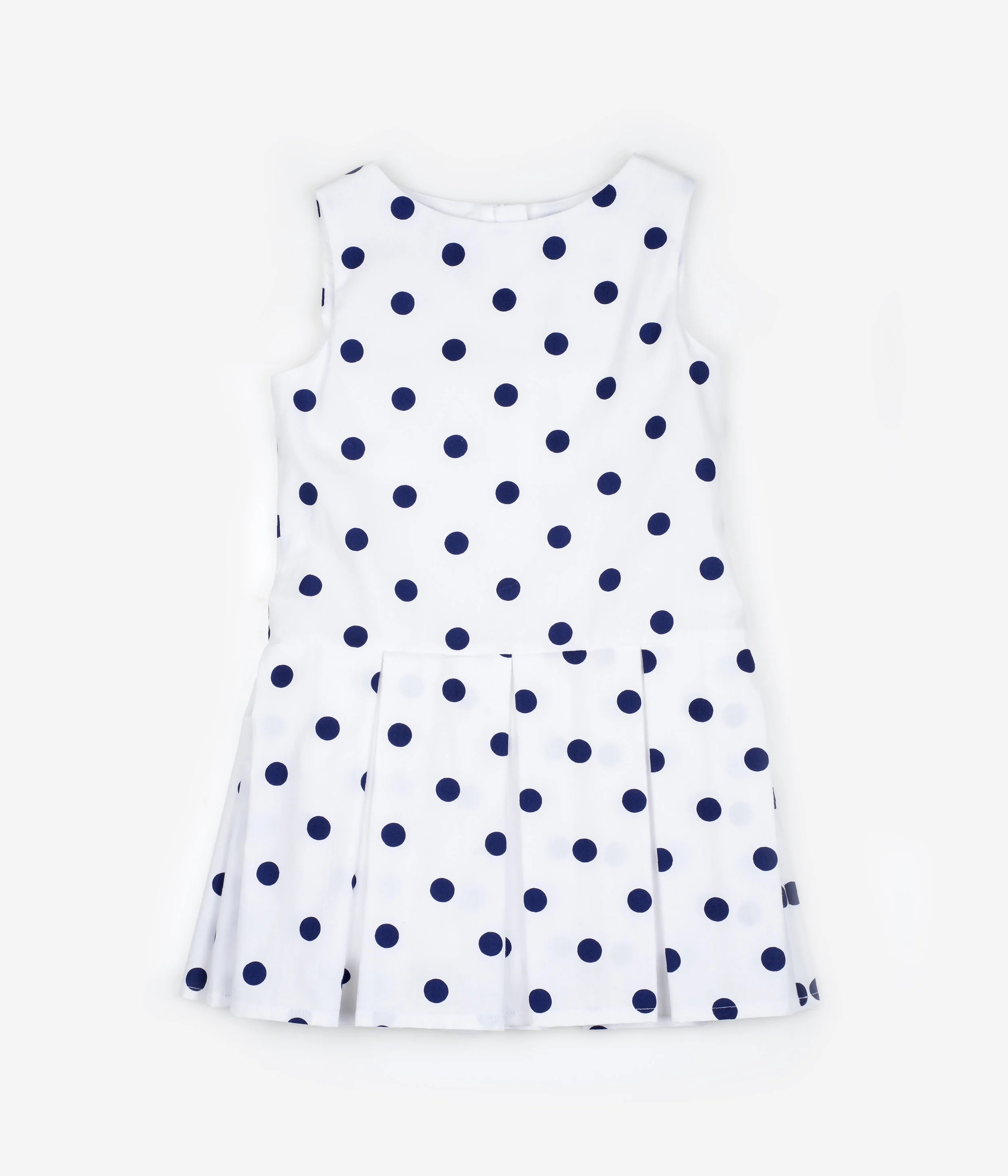 Abito bambina pieghe a pois blu