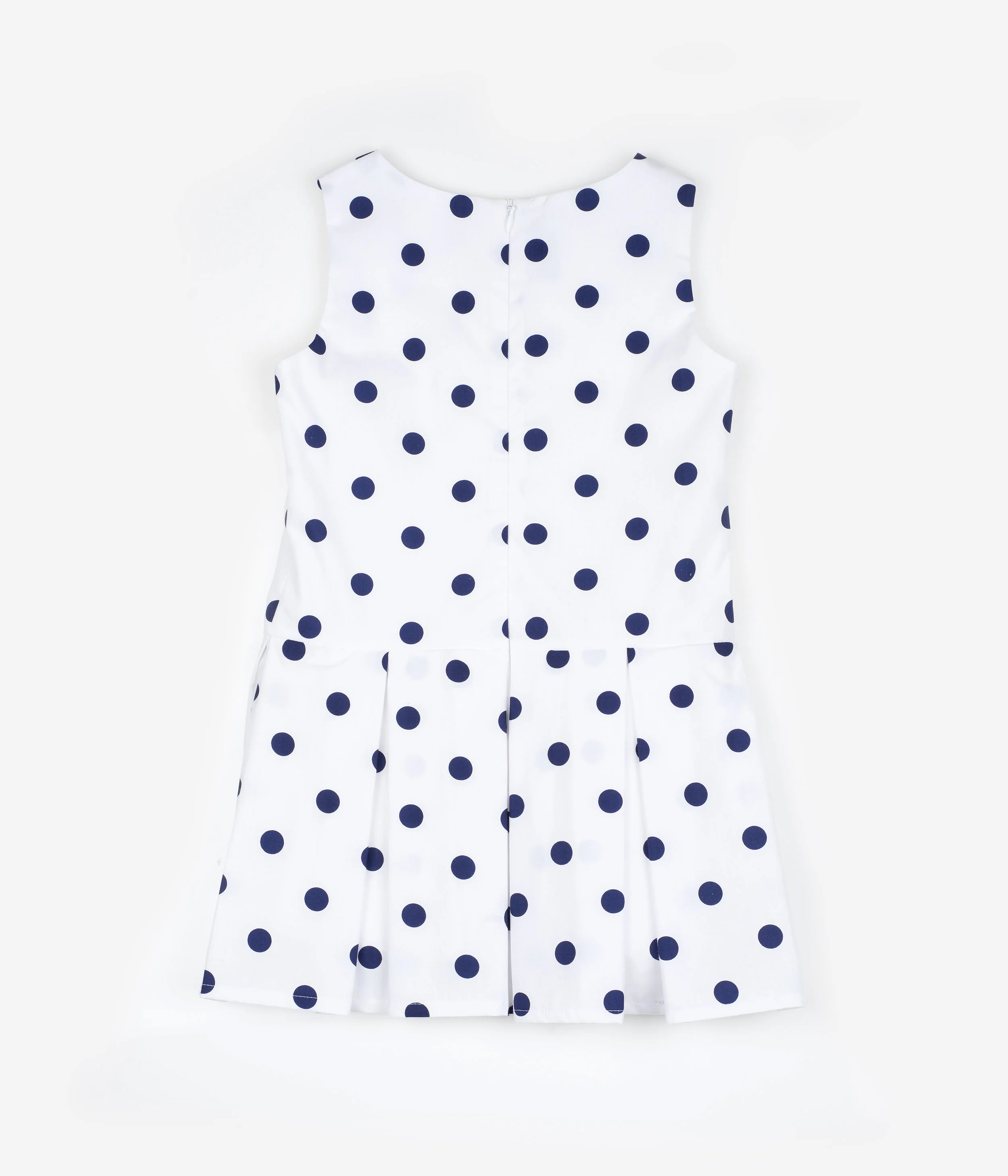 Abito bambina pieghe a pois blu retro