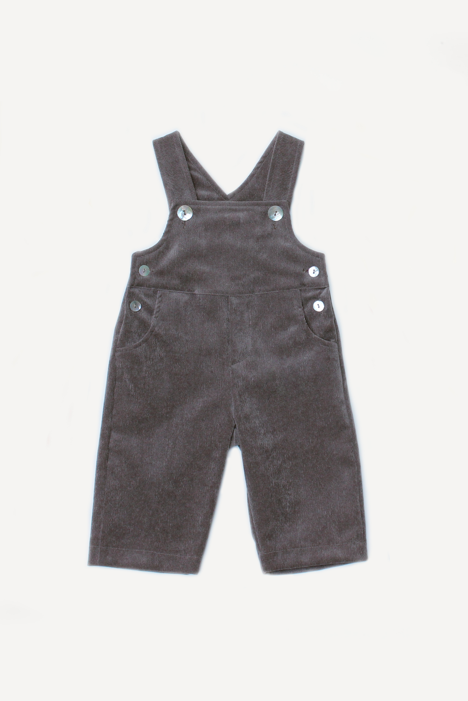 Salopette unisex in velluto marrone