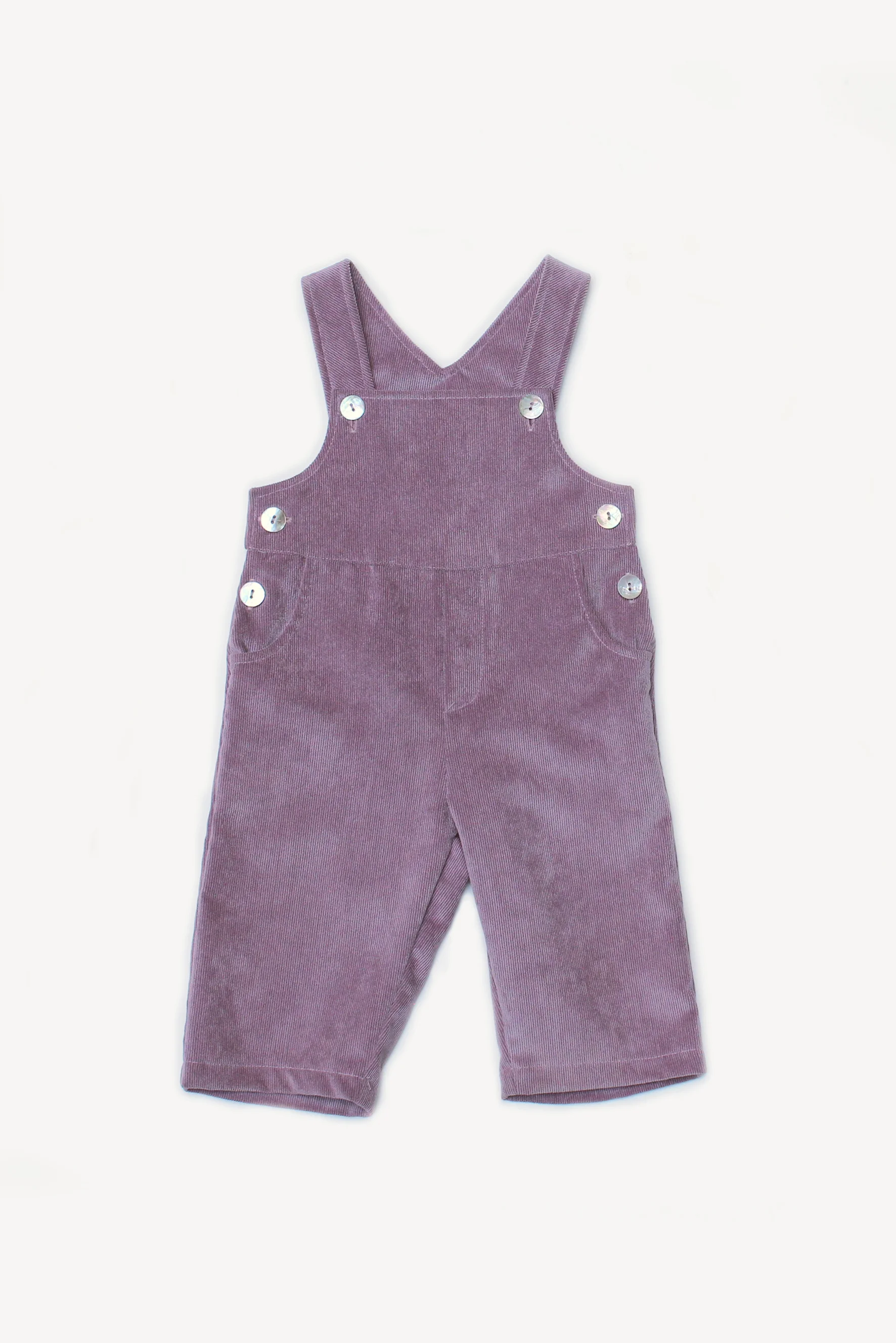 Salopette bambina in velluto lilla