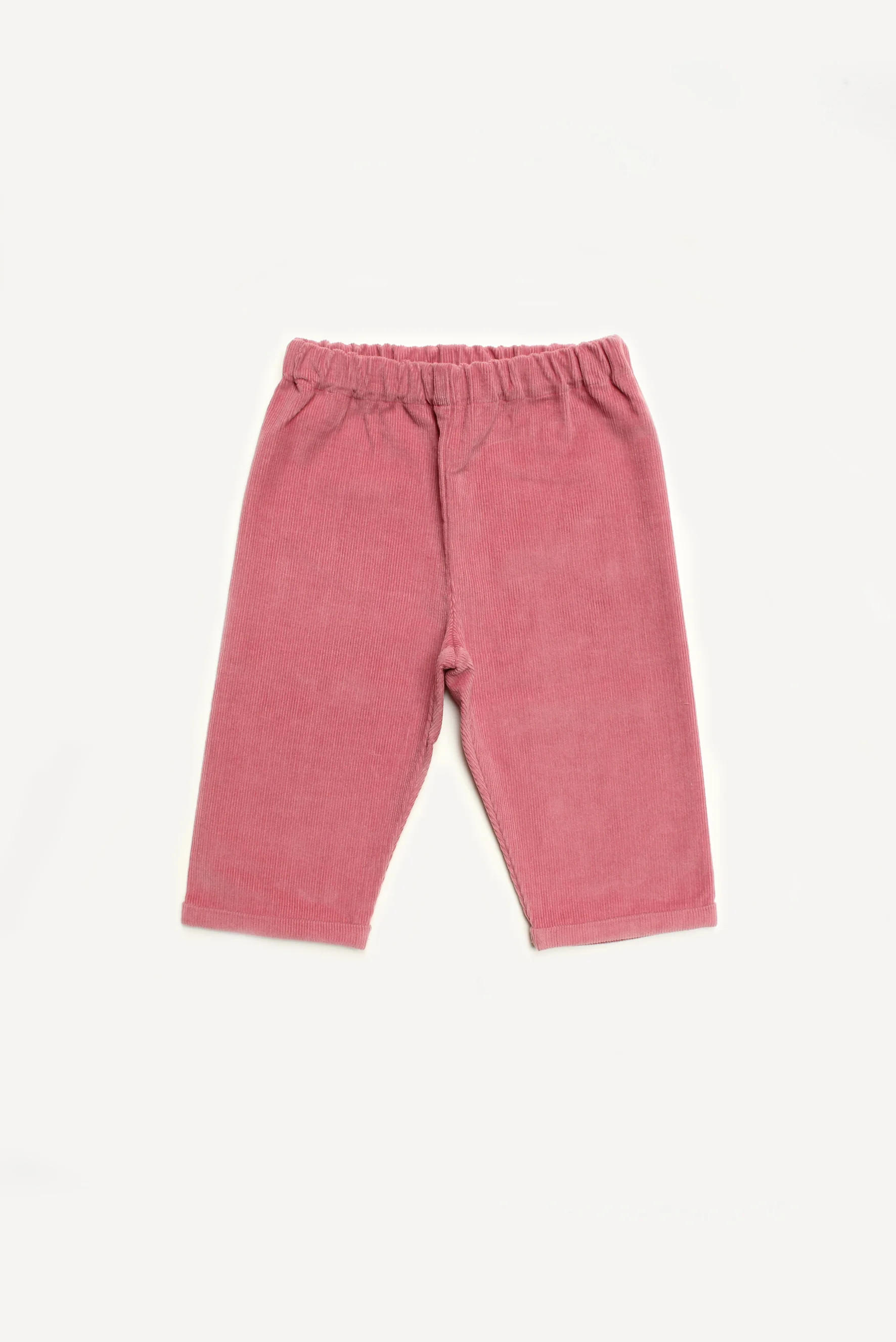 Pantaloni bambina in velluto rosa