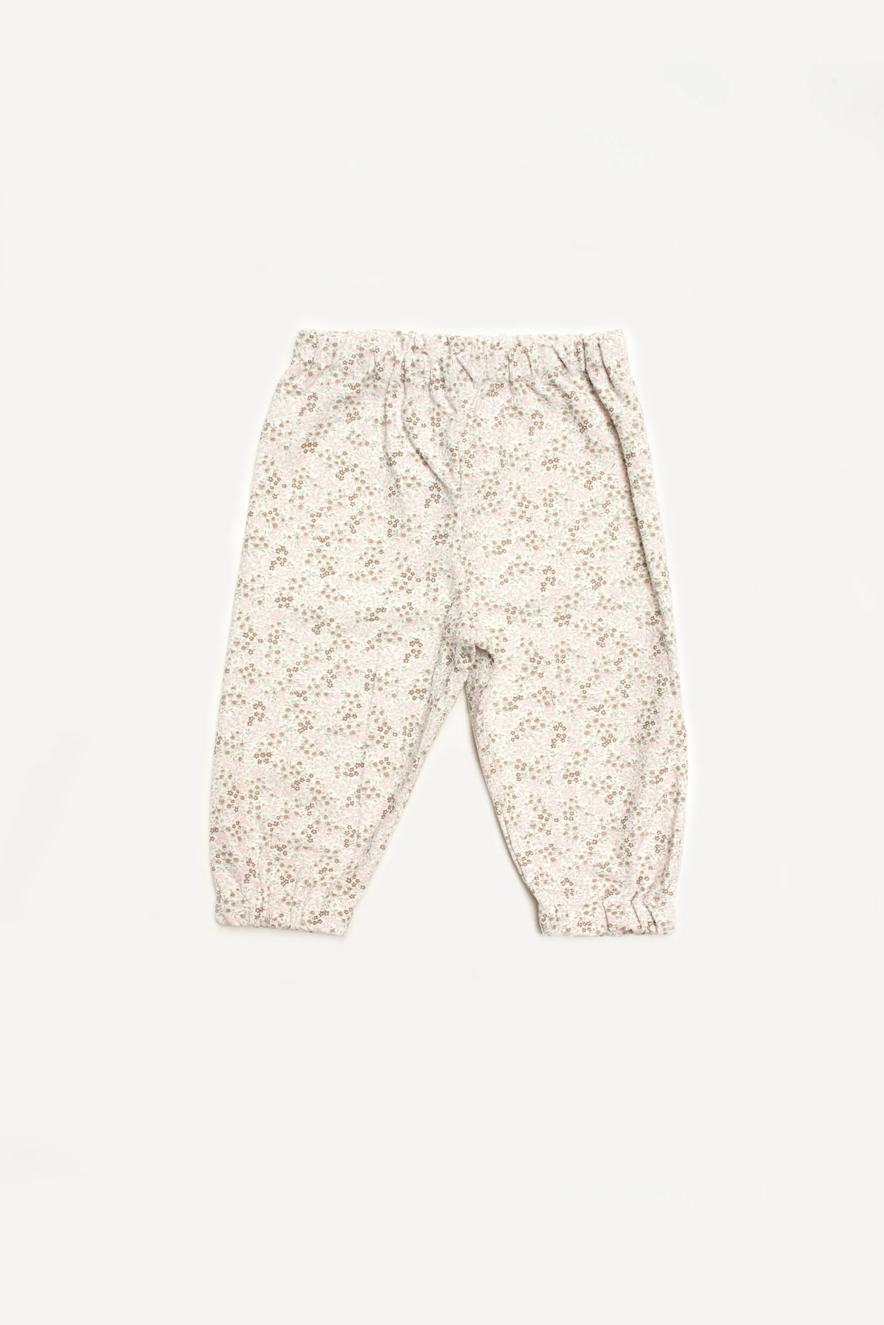 Pantaloni bambina in velluto a fiori