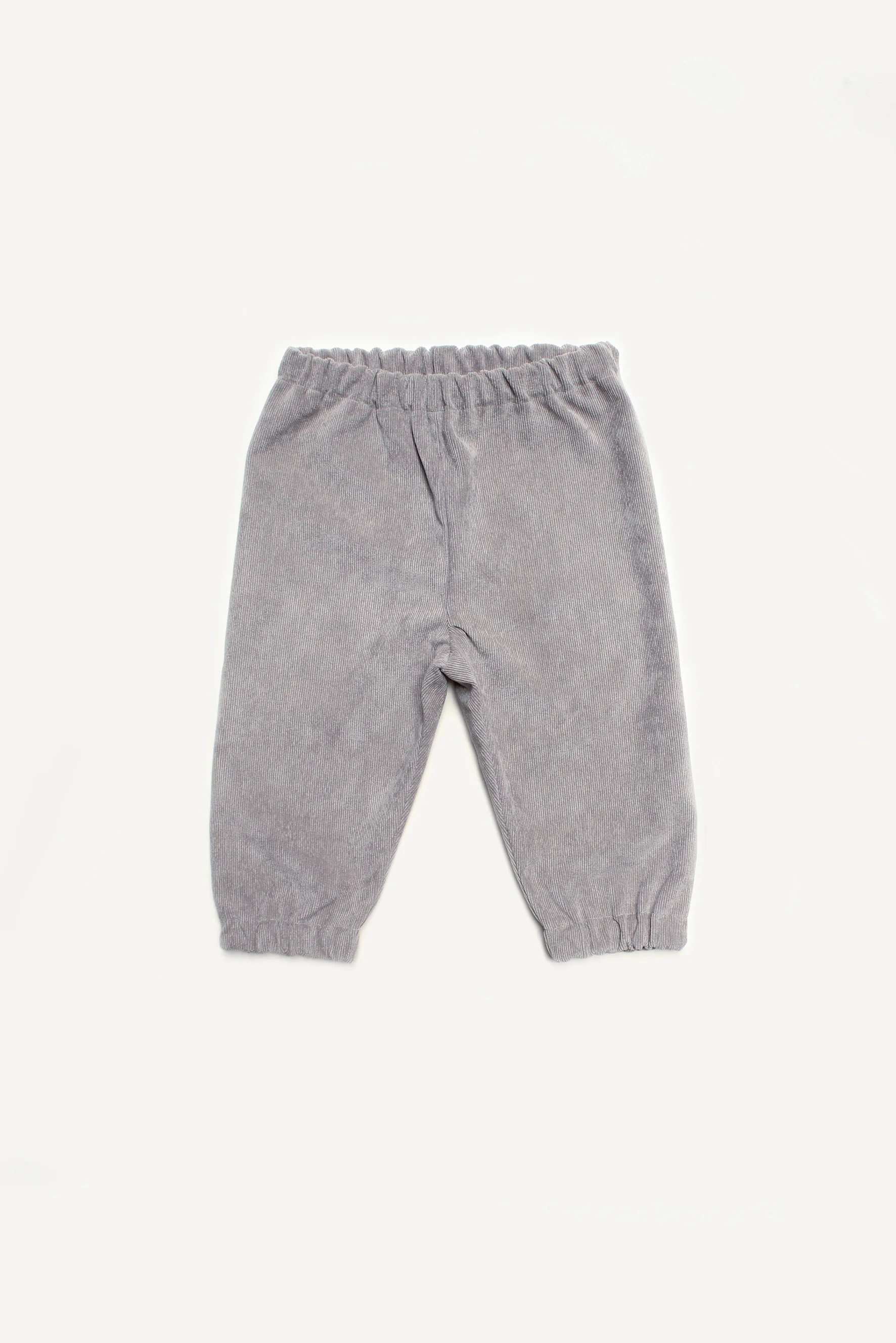Pantaloni unisex in velluto grigio fronte 
