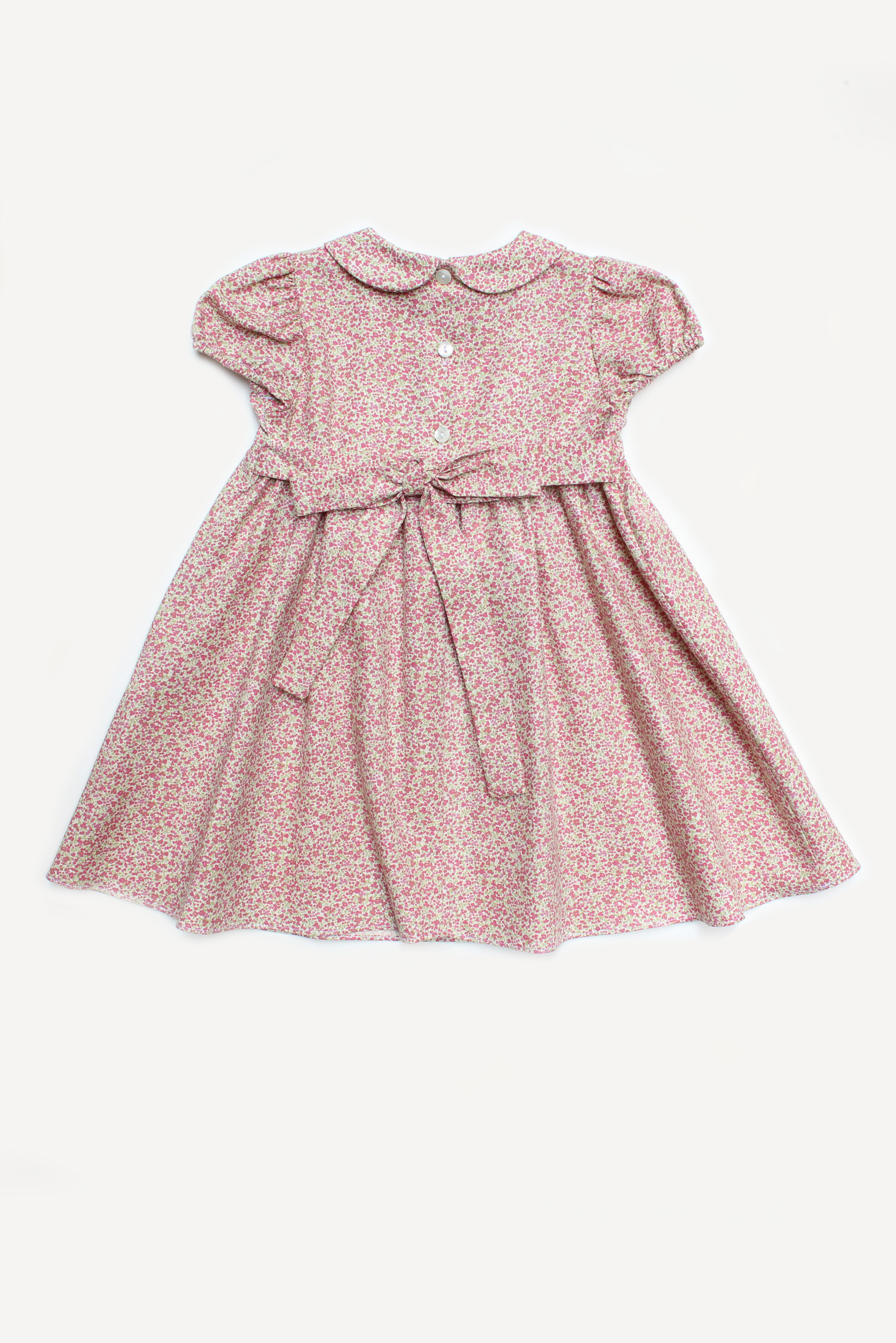 Vestito bambina a fiorellini arancio retro