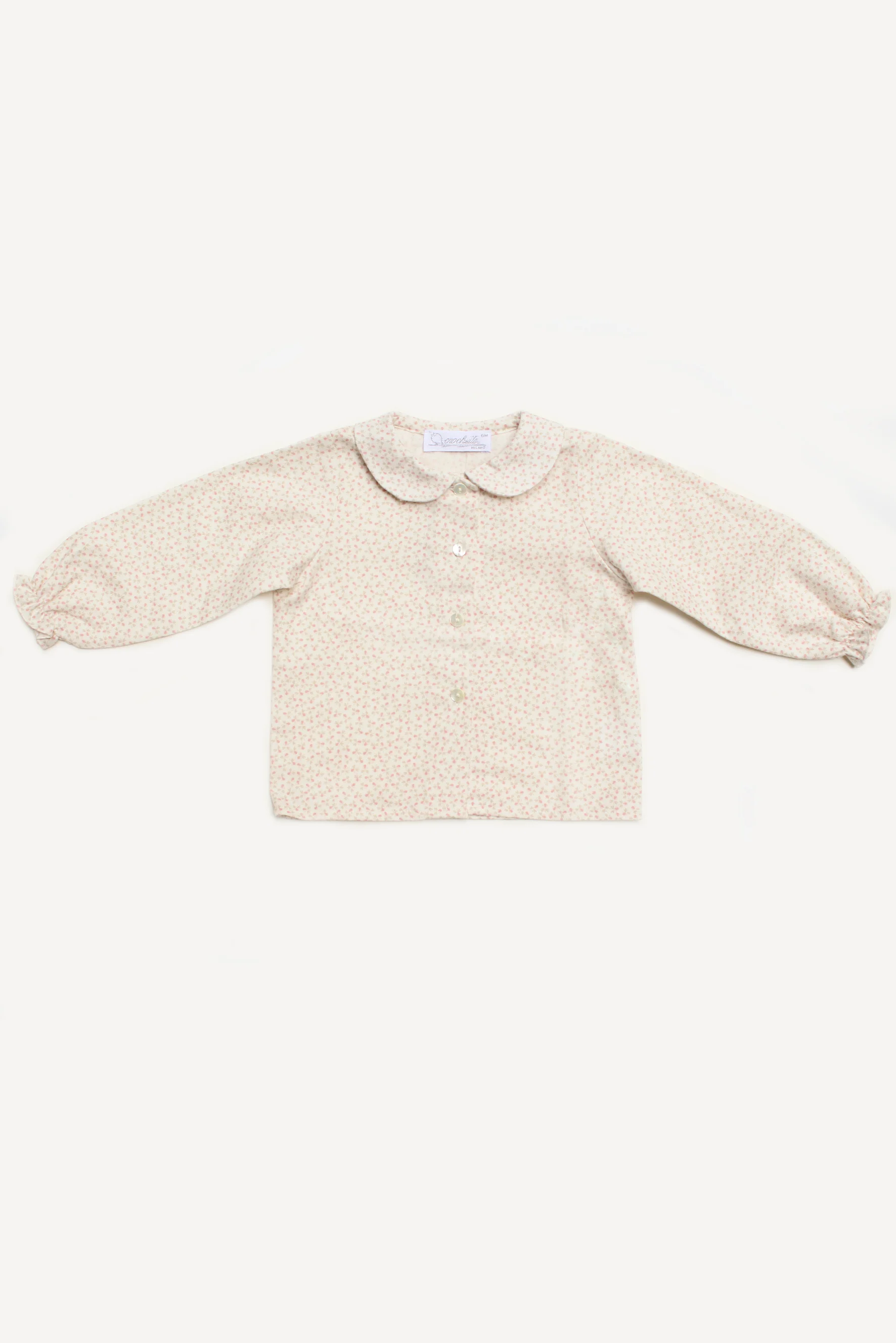 Camicia bambina a fiori rosa fronte
