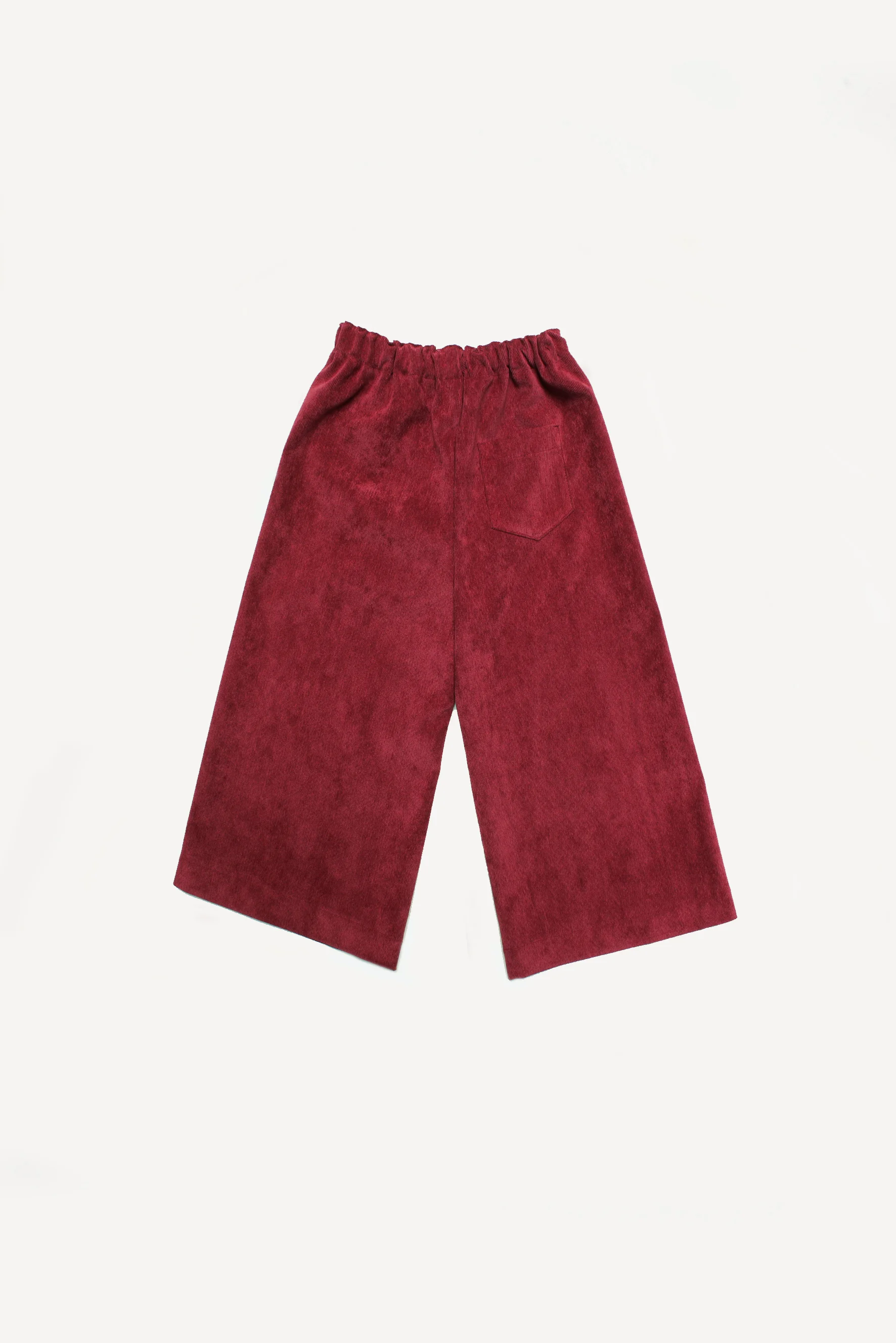 Pantaloni larghi bambina in velluto bordeaux retro
