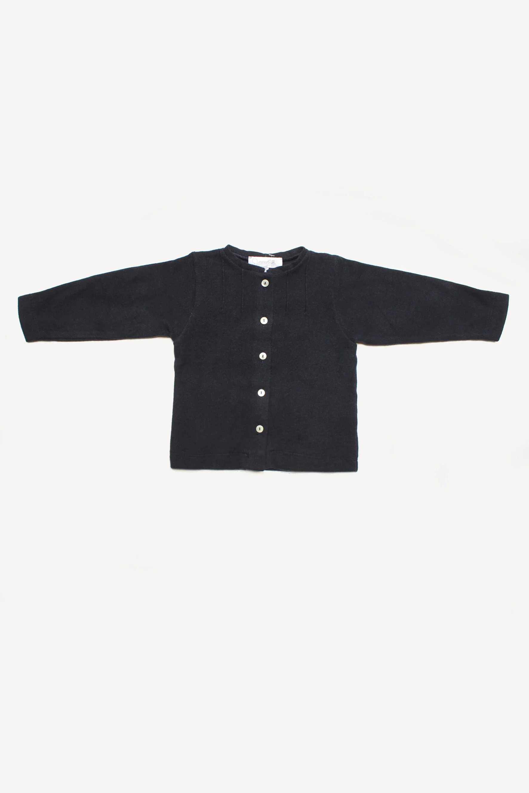 Cardigan bambina in maglia blu fronte