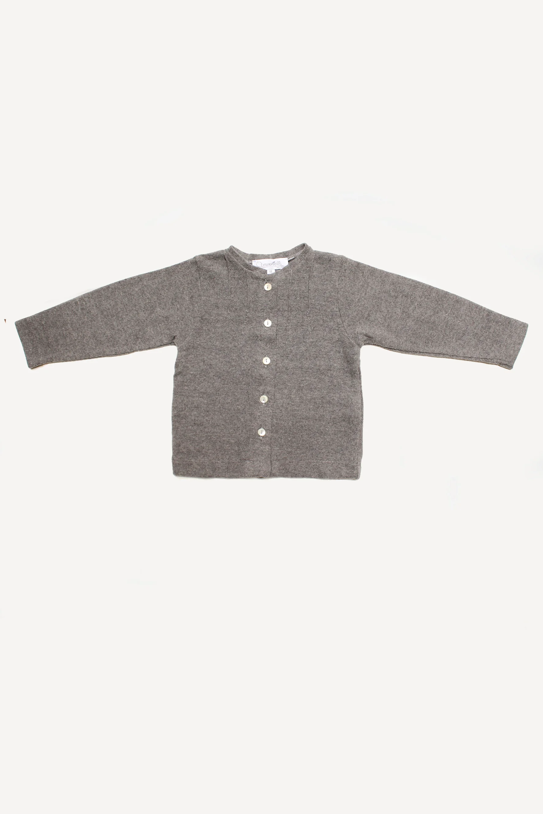 Cardigan unisex in maglia grigio scuro fronte