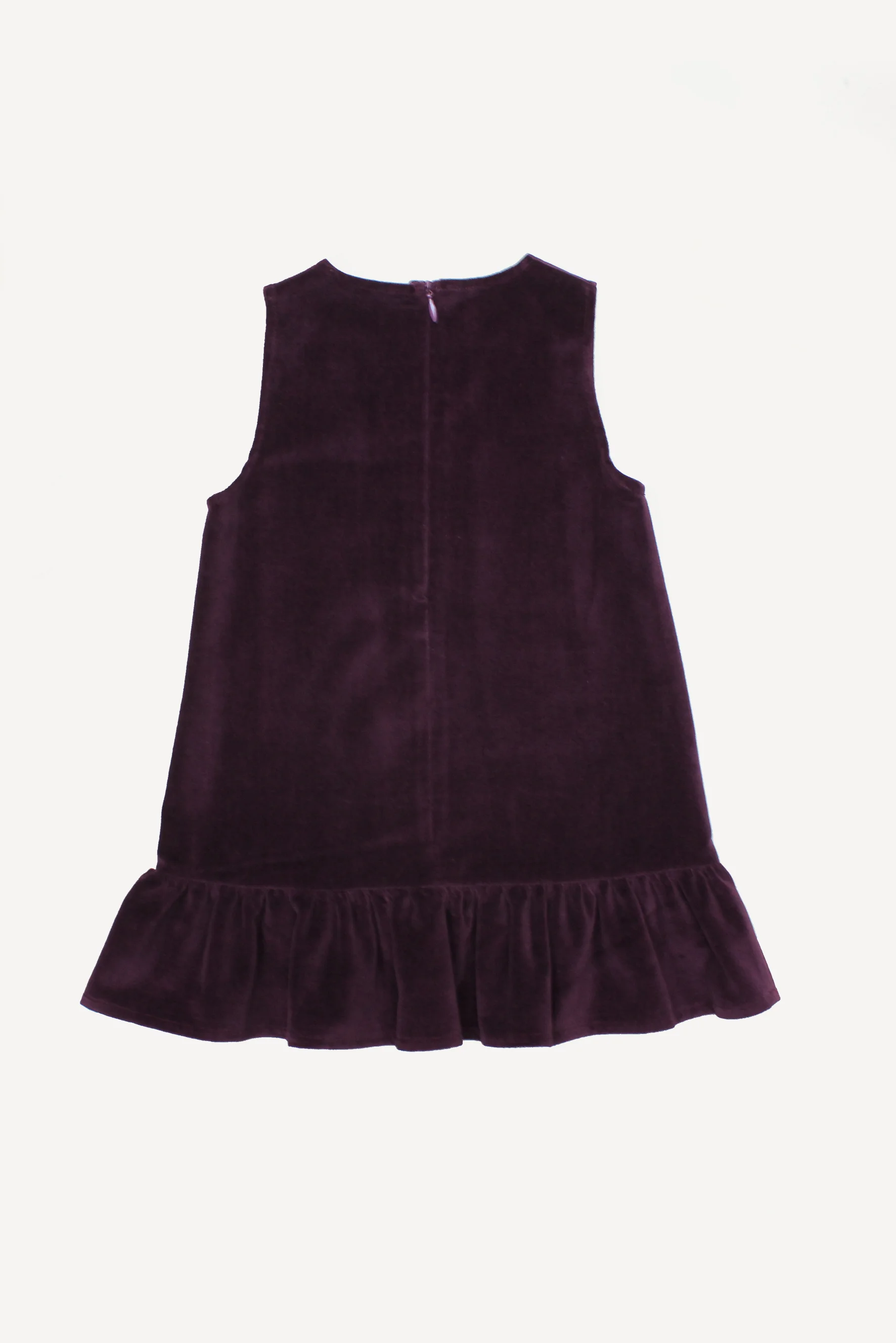 Abito bambina a trapezio in velluto viola retro
