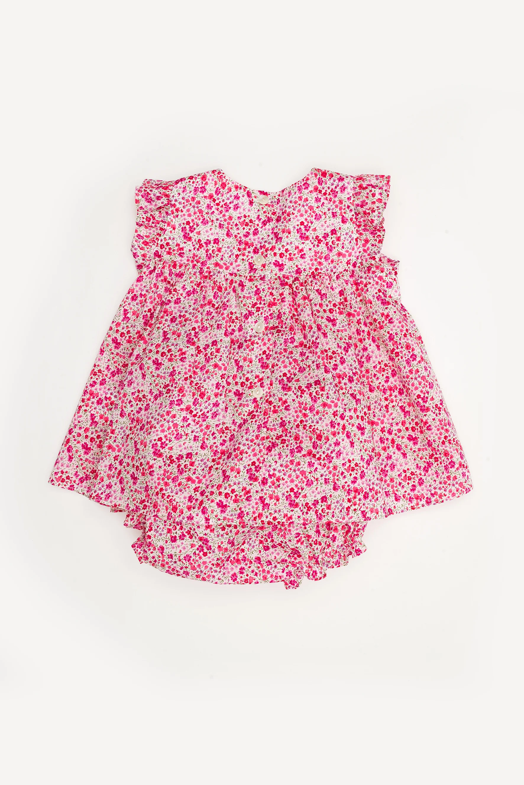 Camicia e culotte neonata a fiori Liberty retro