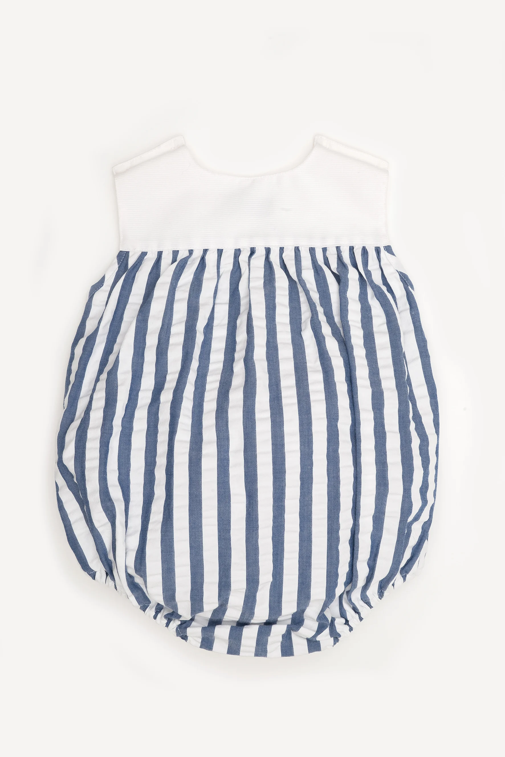 Pagliaccetto neonato a righe blu retro