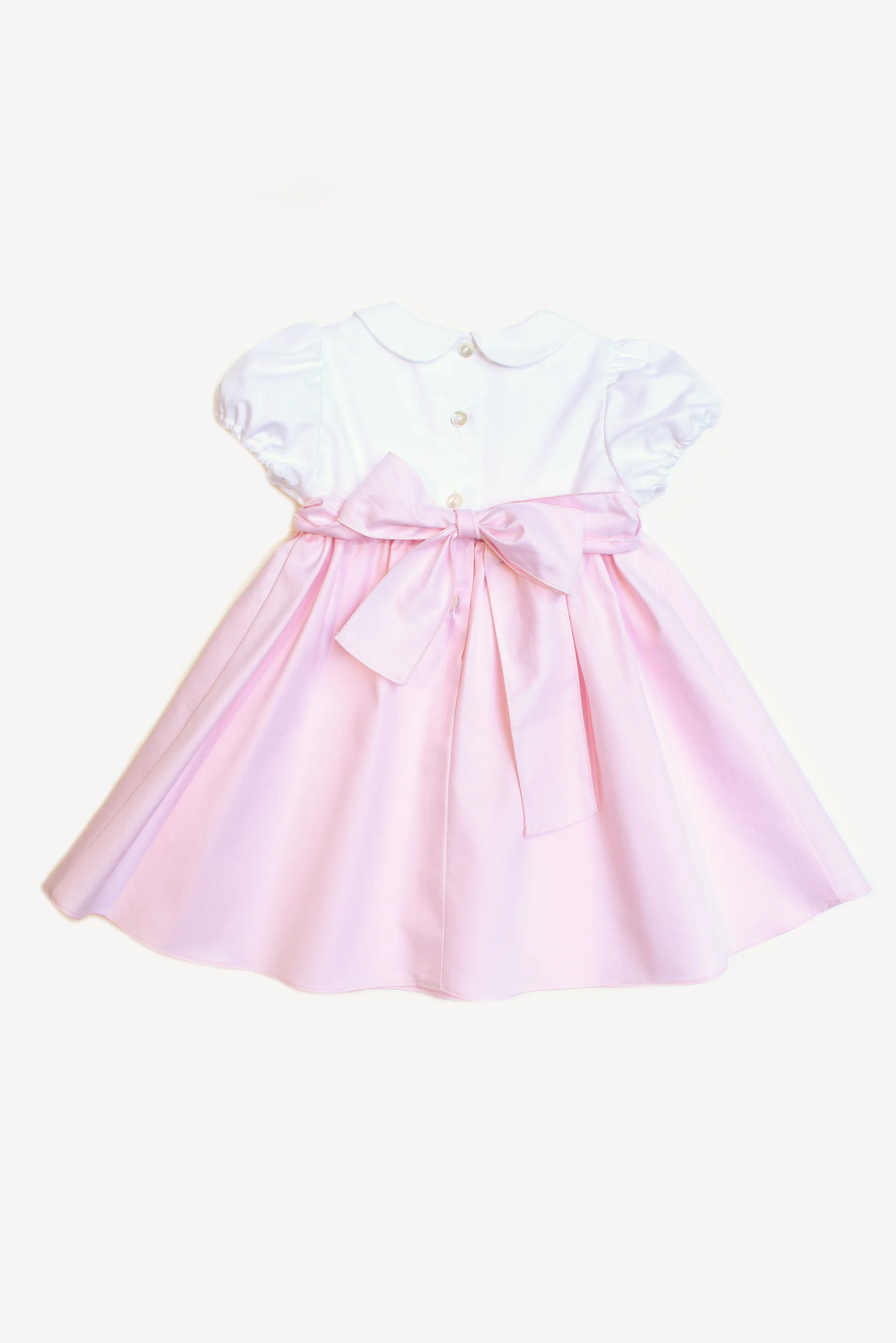 Abito neonata con nastro rosa retro