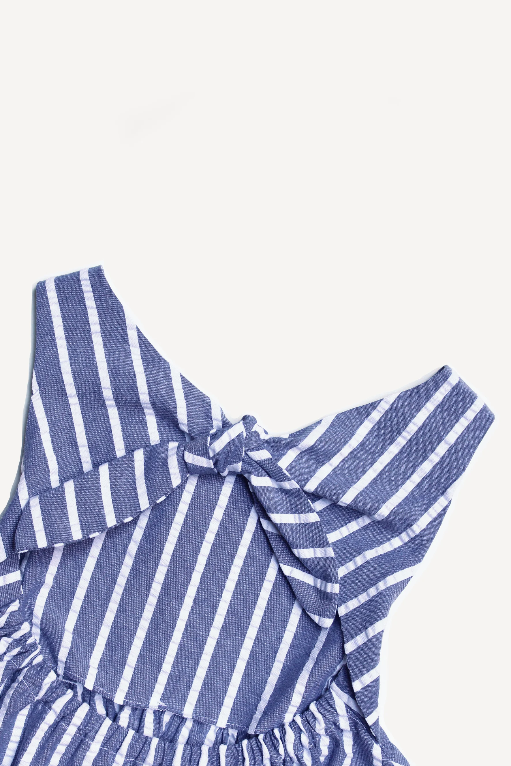 Scamiciato bambina a righe blu fiocco