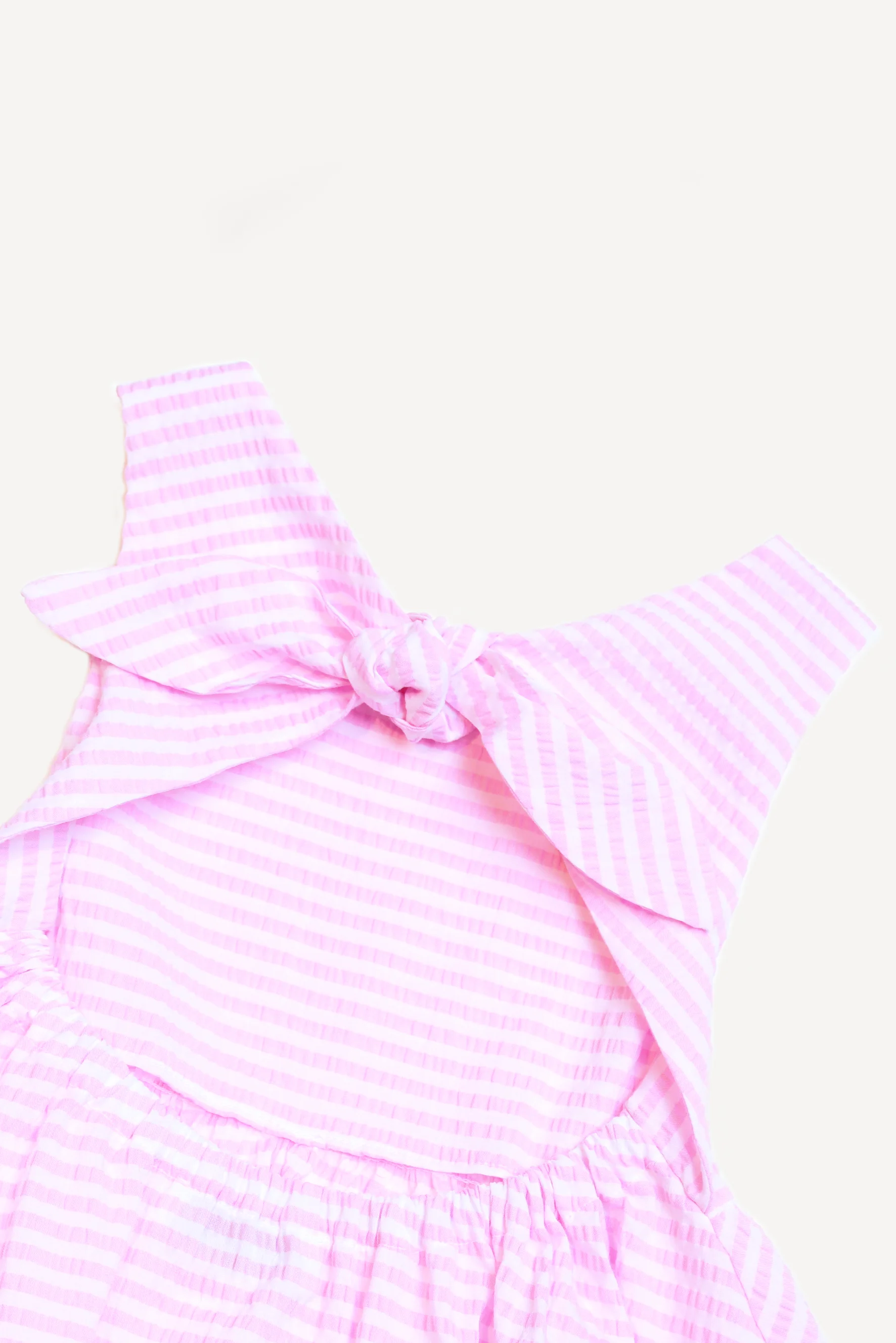 Scamiciato bambina a righe rosa fiocco
