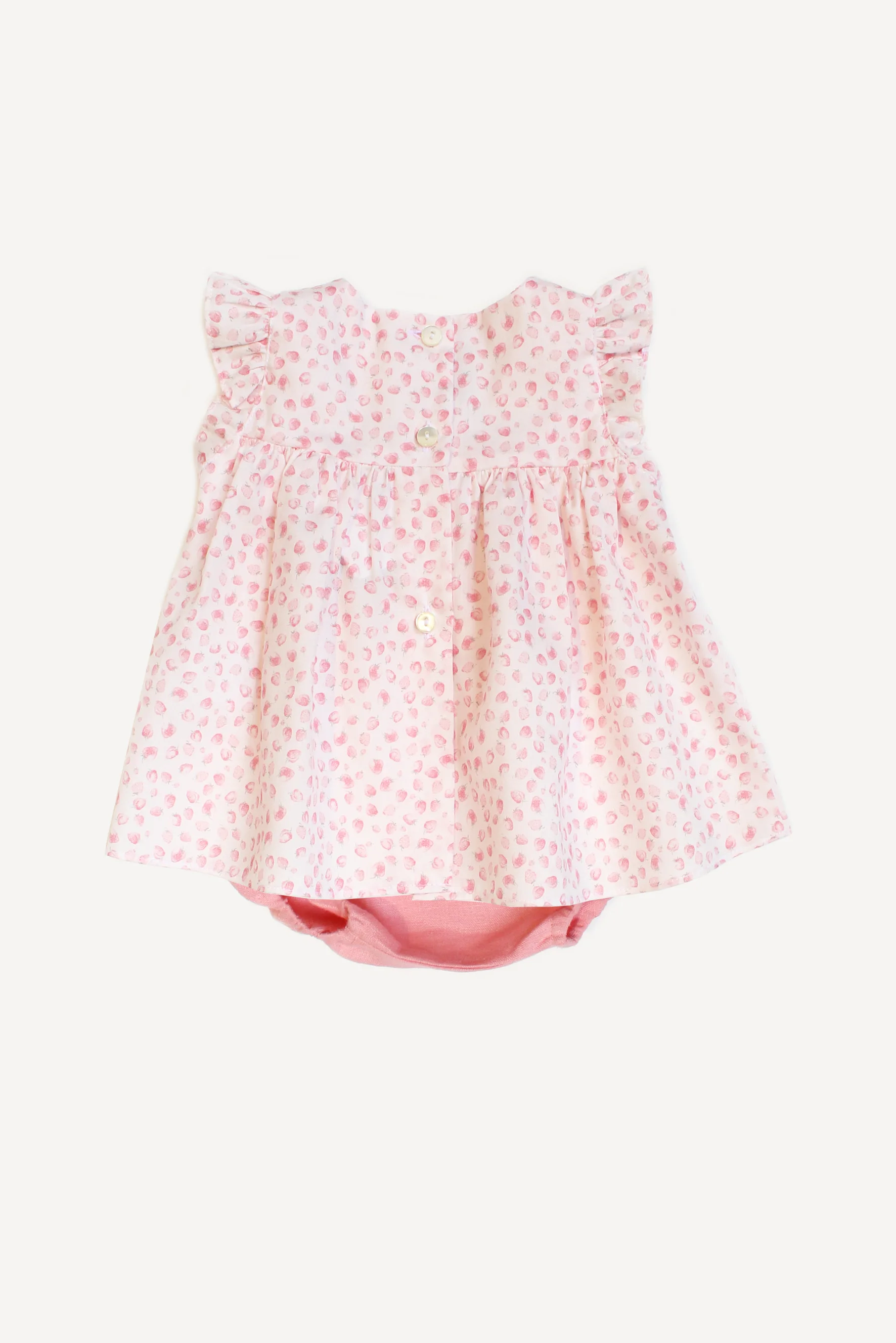 Camicia e culotte neonata con fragole retro