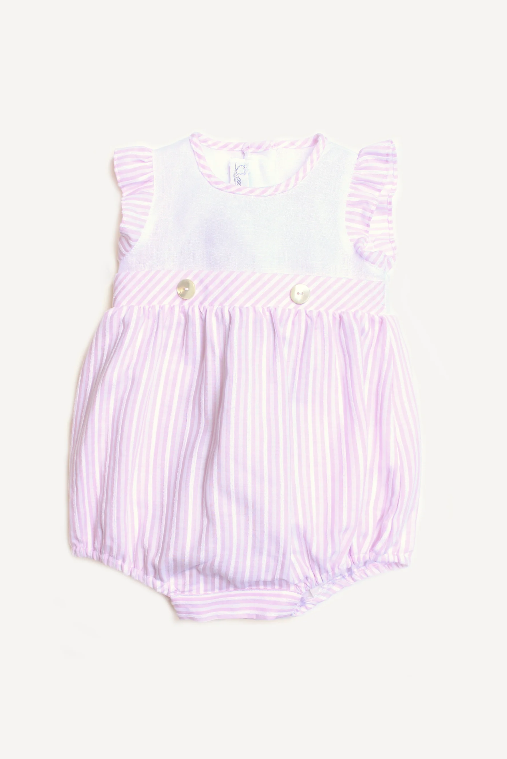 Pagliaccetto neonata con alette a righe rosa