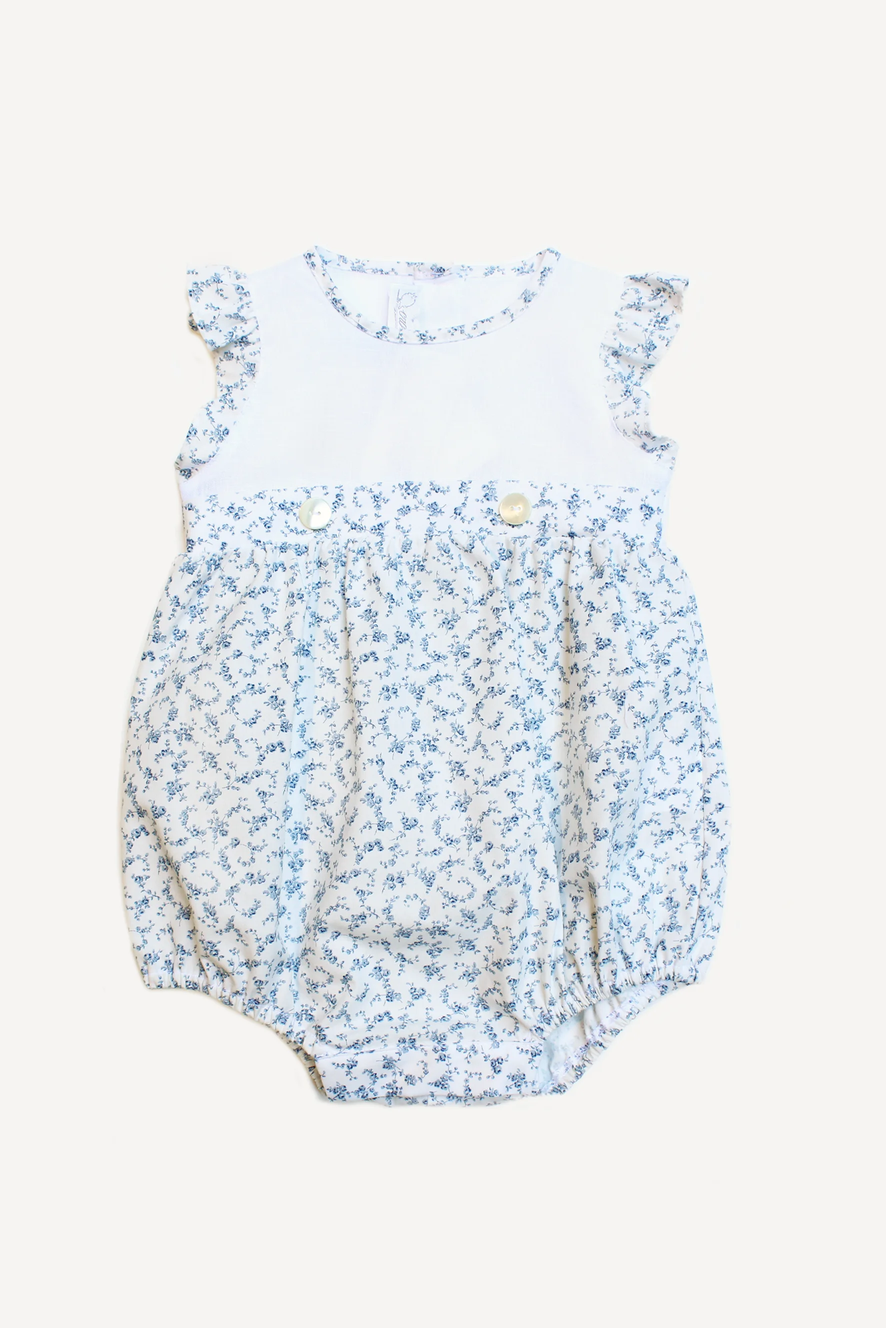 Pagliaccetto neonata fiori blu