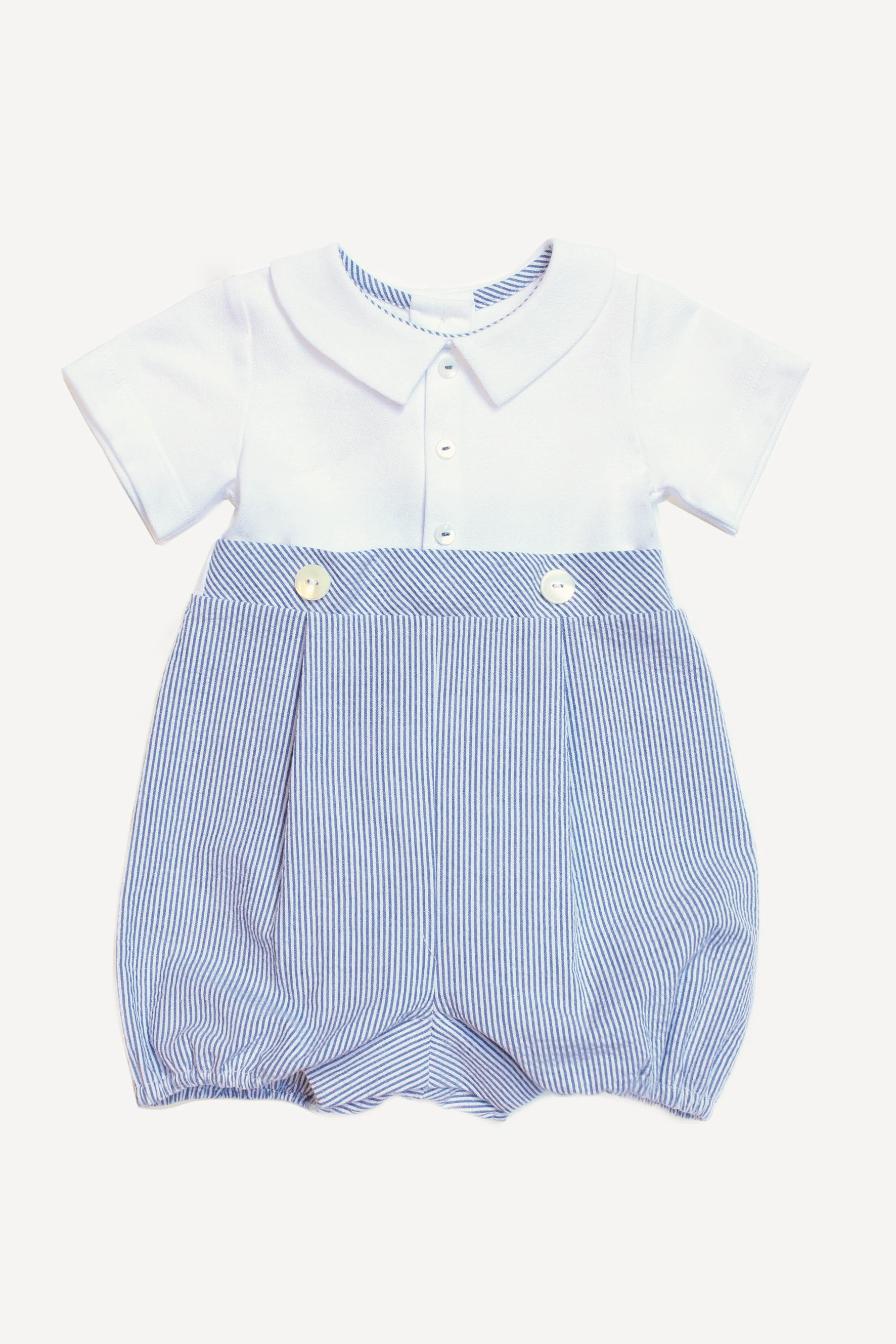 Pagliaccetto neonato polo righe blu