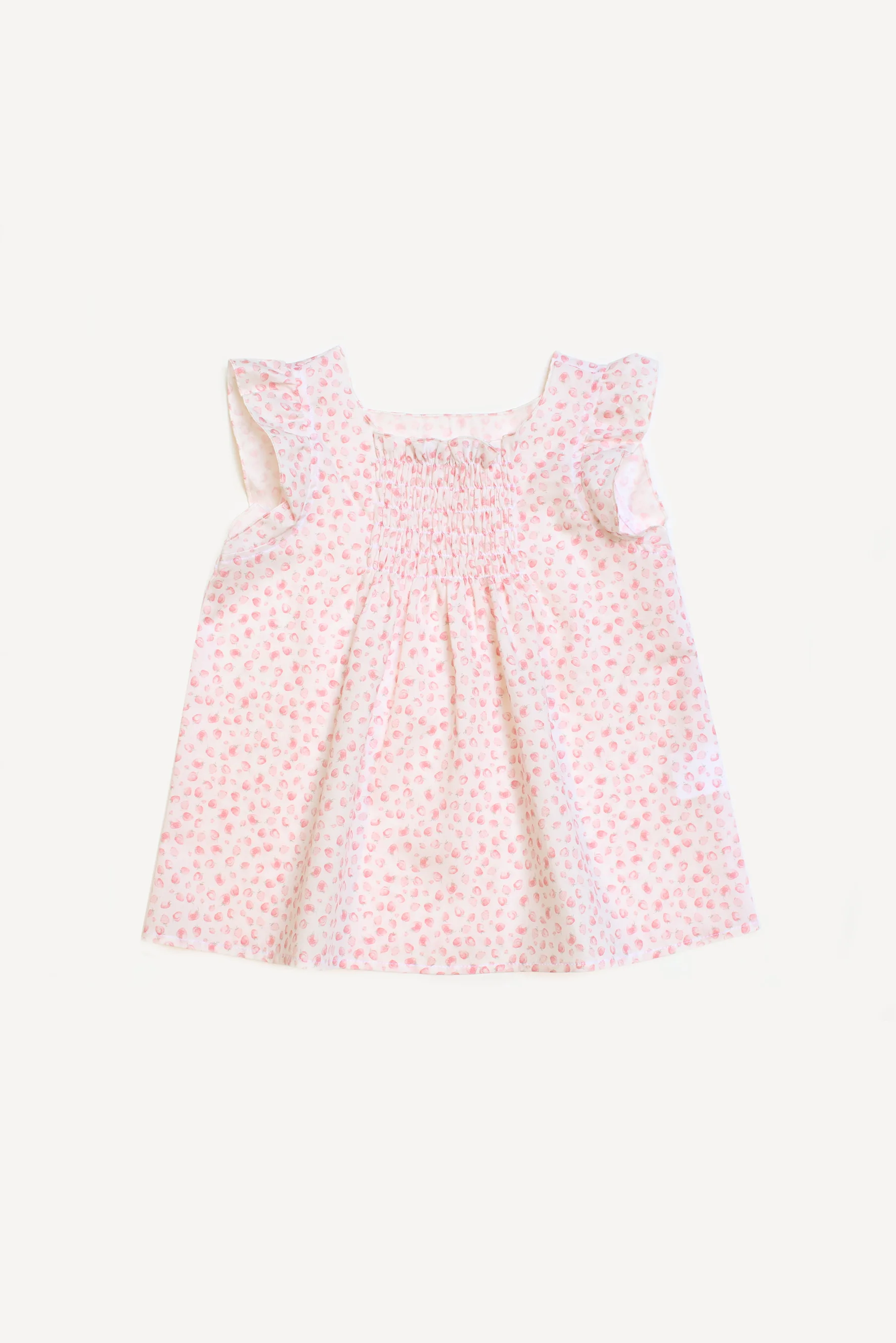 Camicia bambina punto smock con fragole