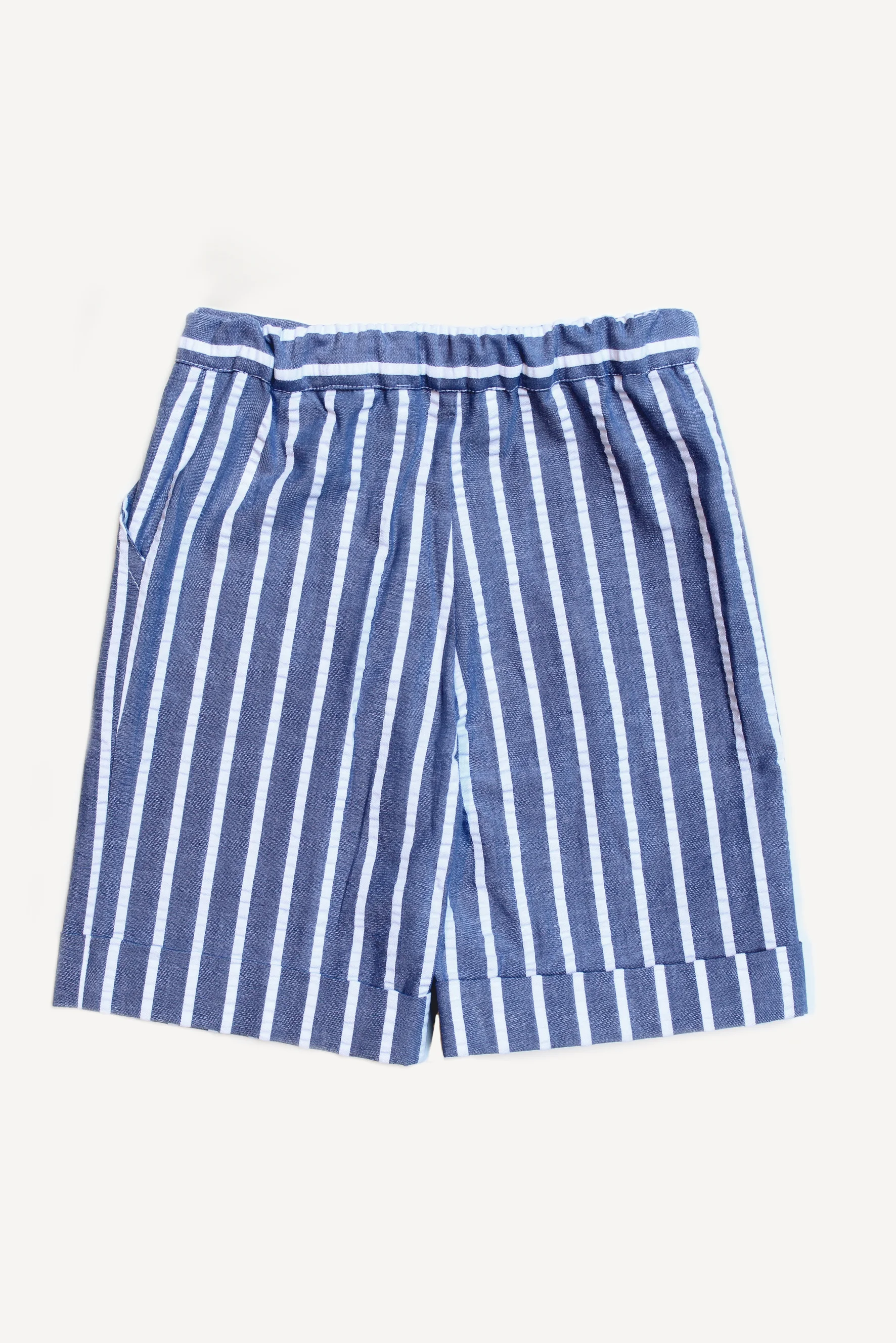 Bermuda bambino a righe blu retro