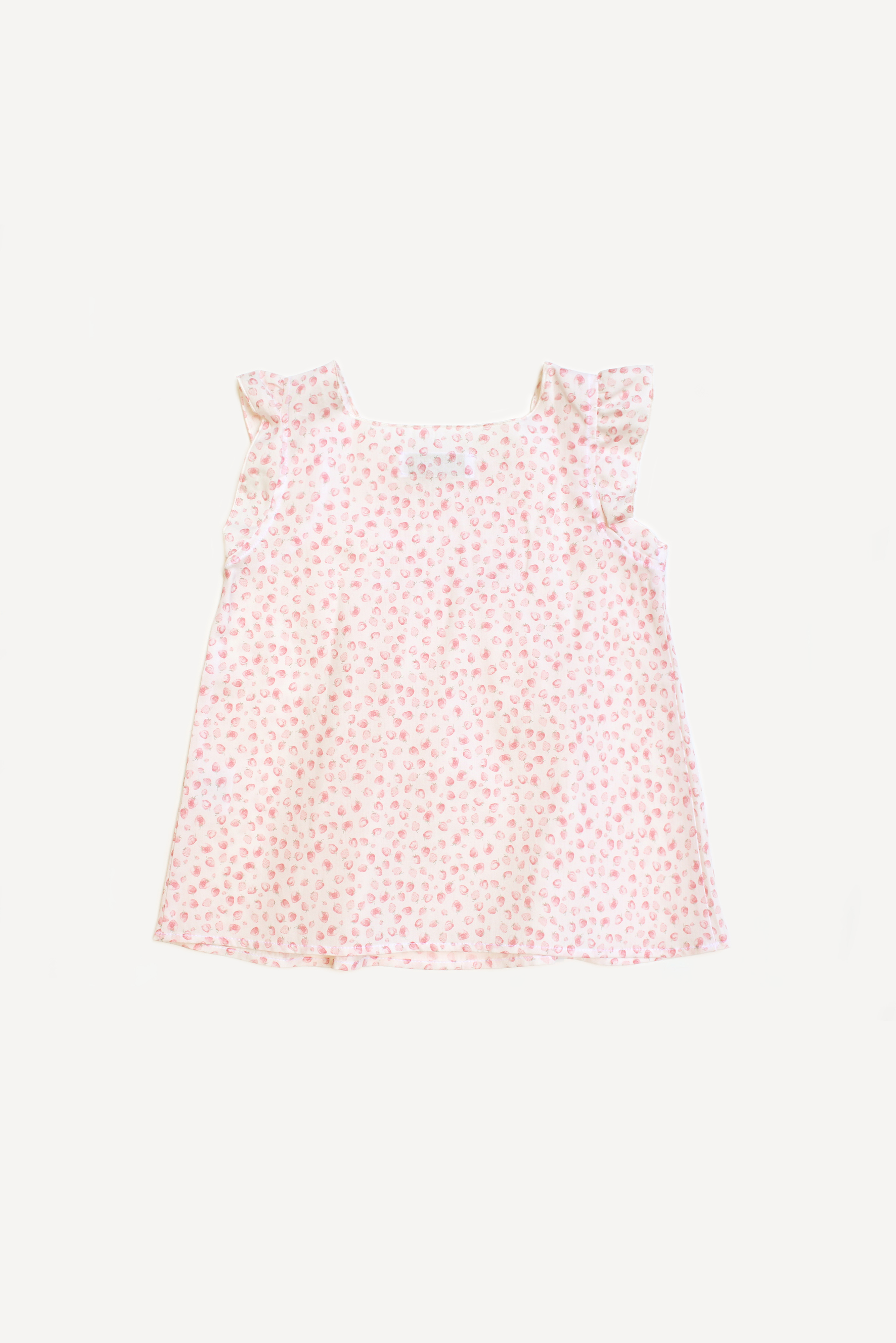 Camicia bambina punto smock fragole retro
