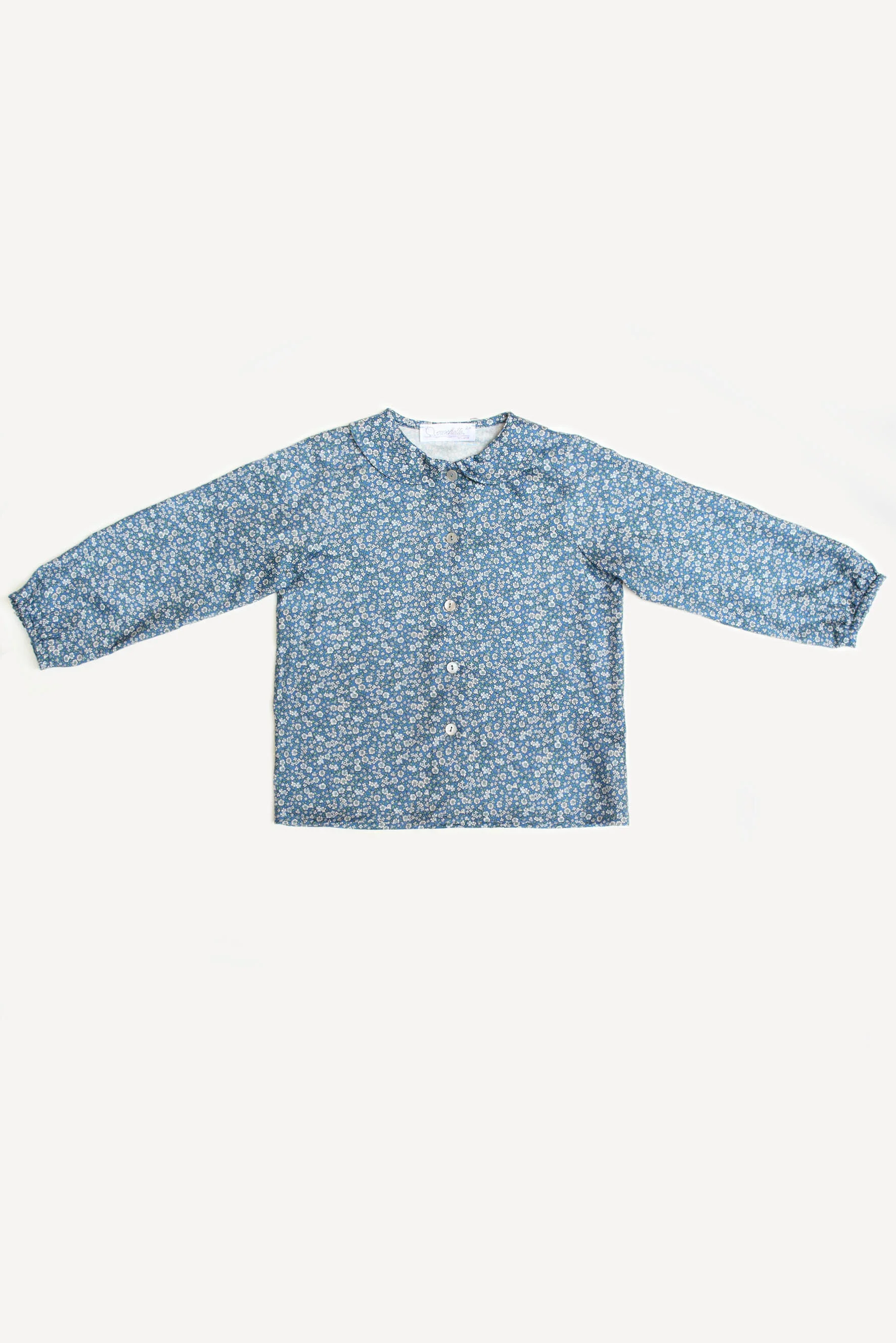Camicia bambina a fiori blu