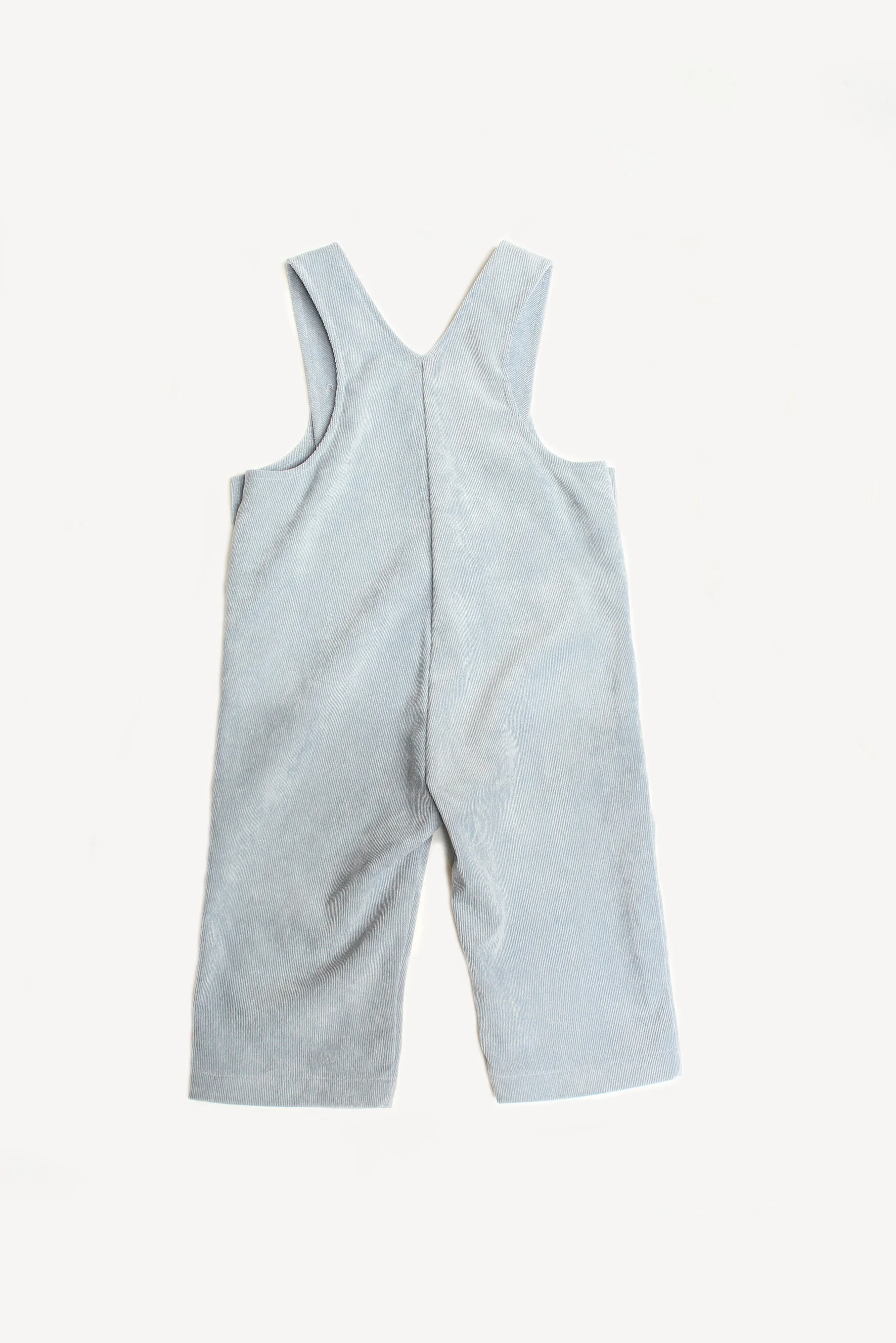 Salopette unisex in velluto azzurro polvere retro