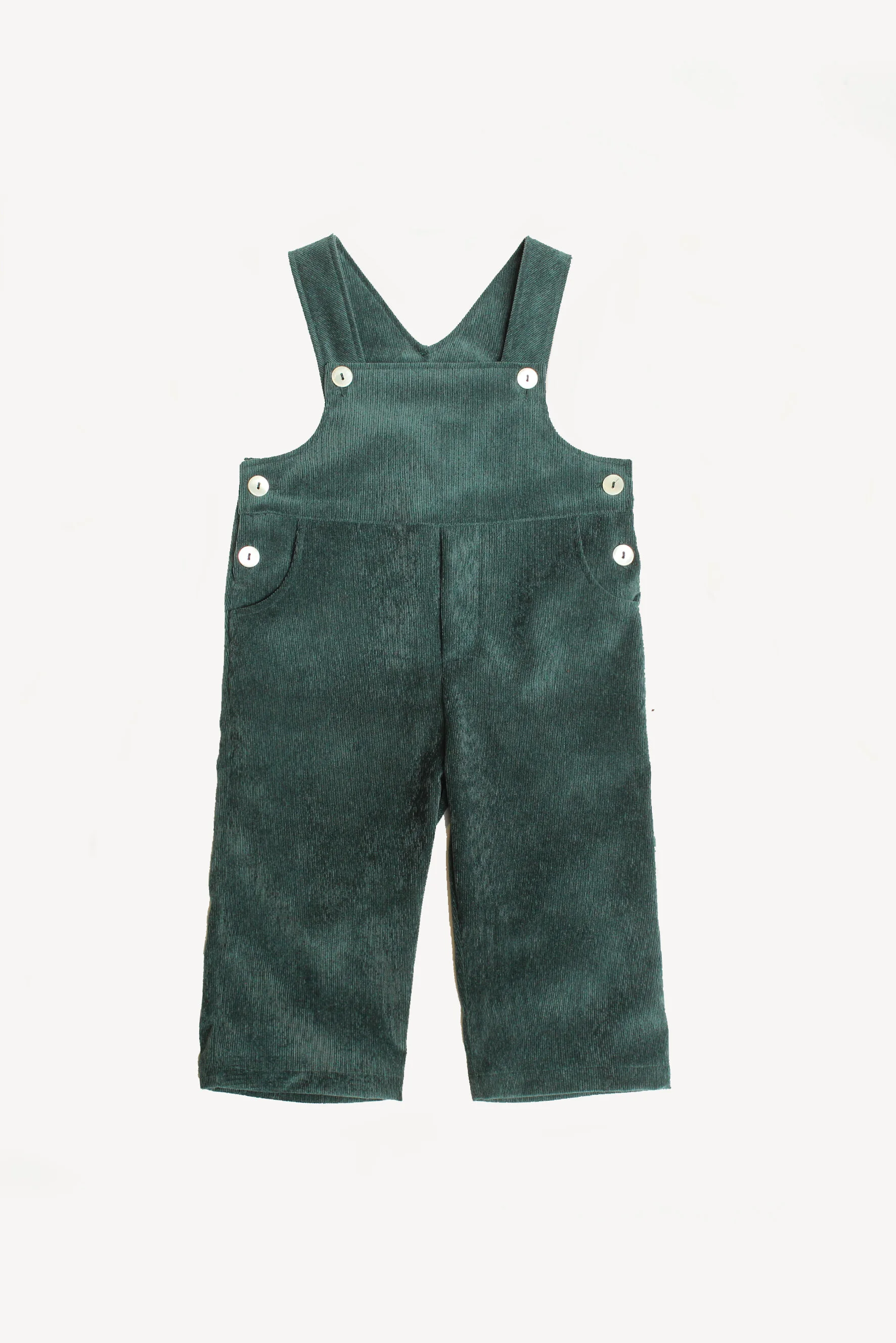 Salopette unisex in velluto verde